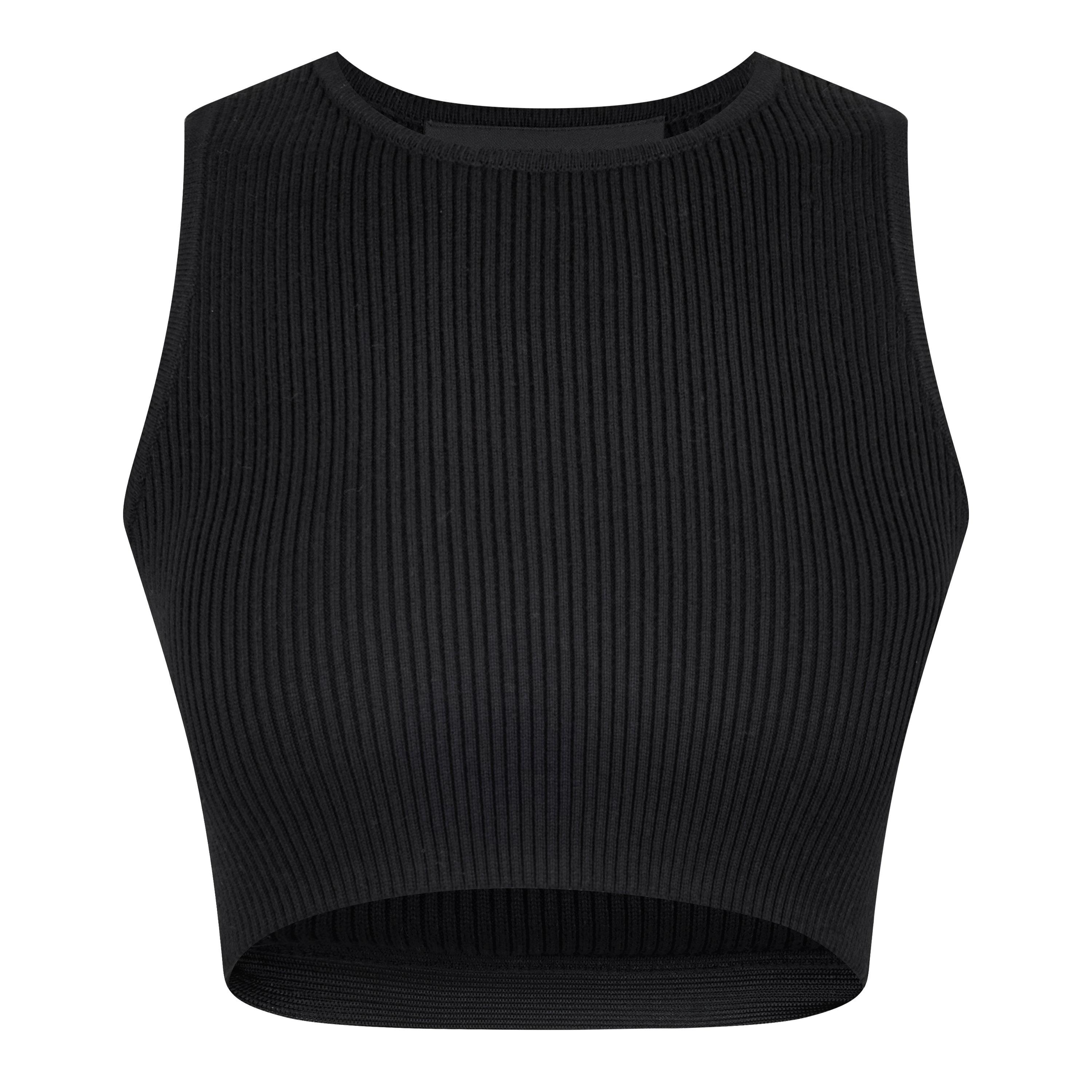 Black - Fear Of God Essentials - Logo Patch Ribbed Crop Top - 5