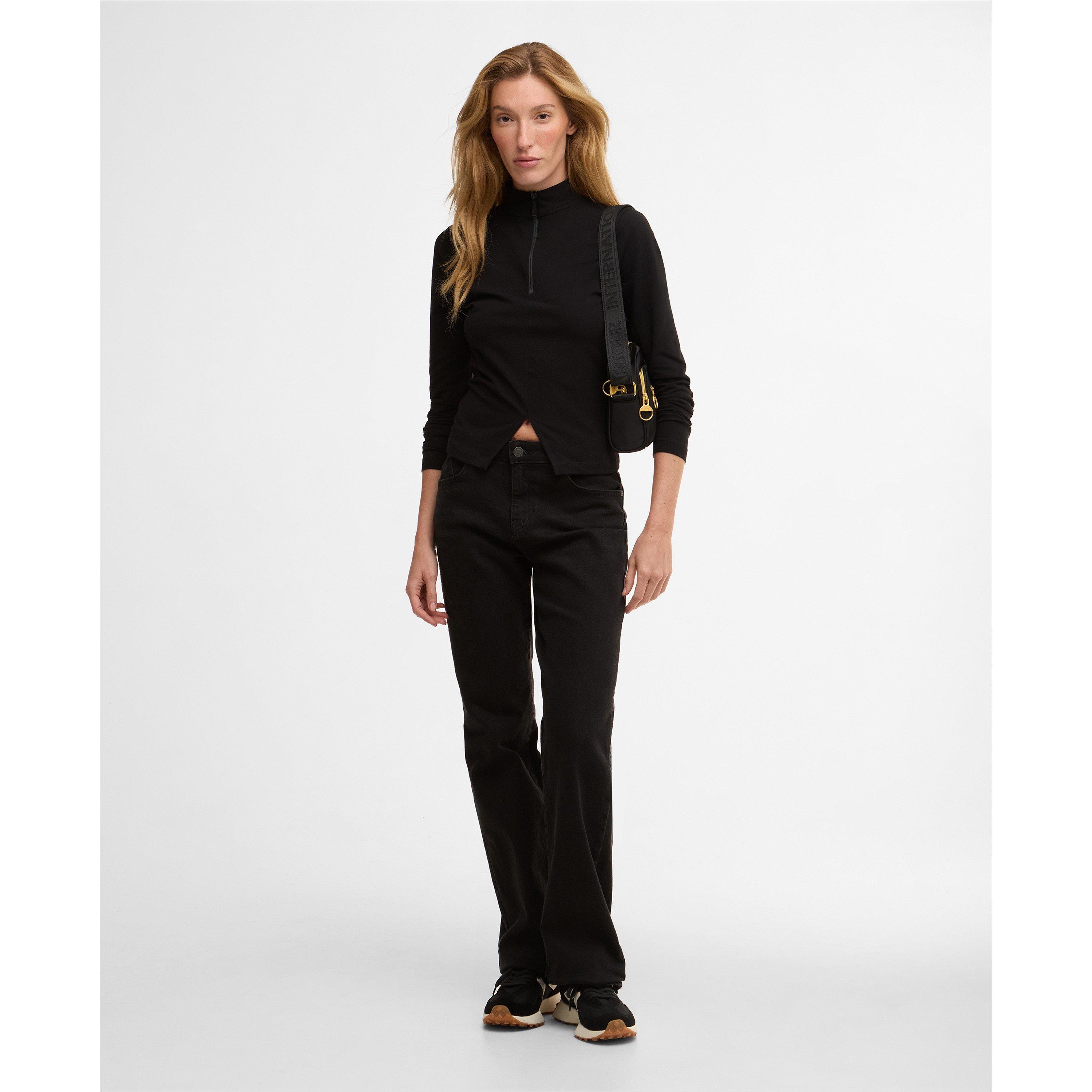 Black - Barbour International - Womens Dallas Half Zip Top - 6