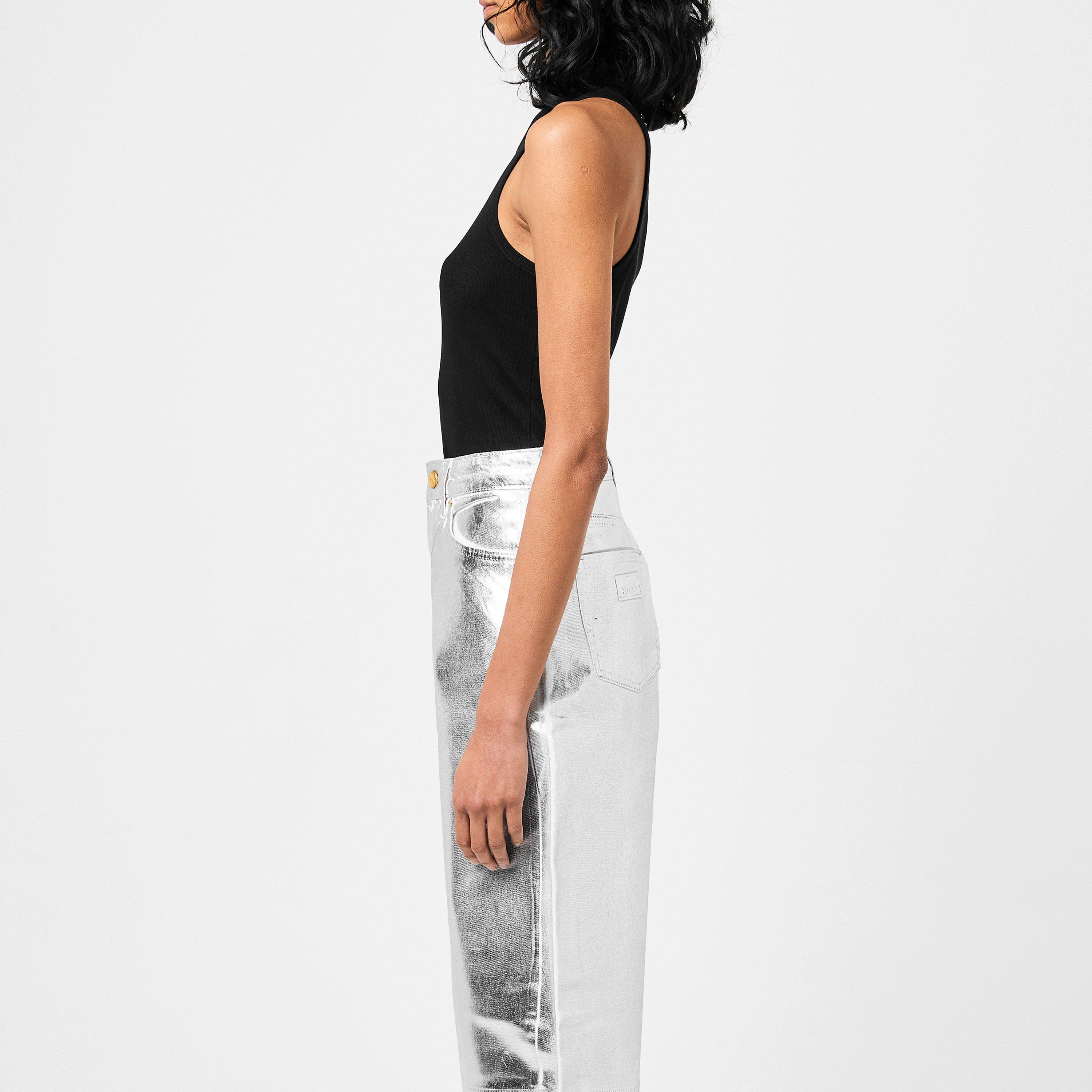 Black - Ganni - Logo Tank Top - 2