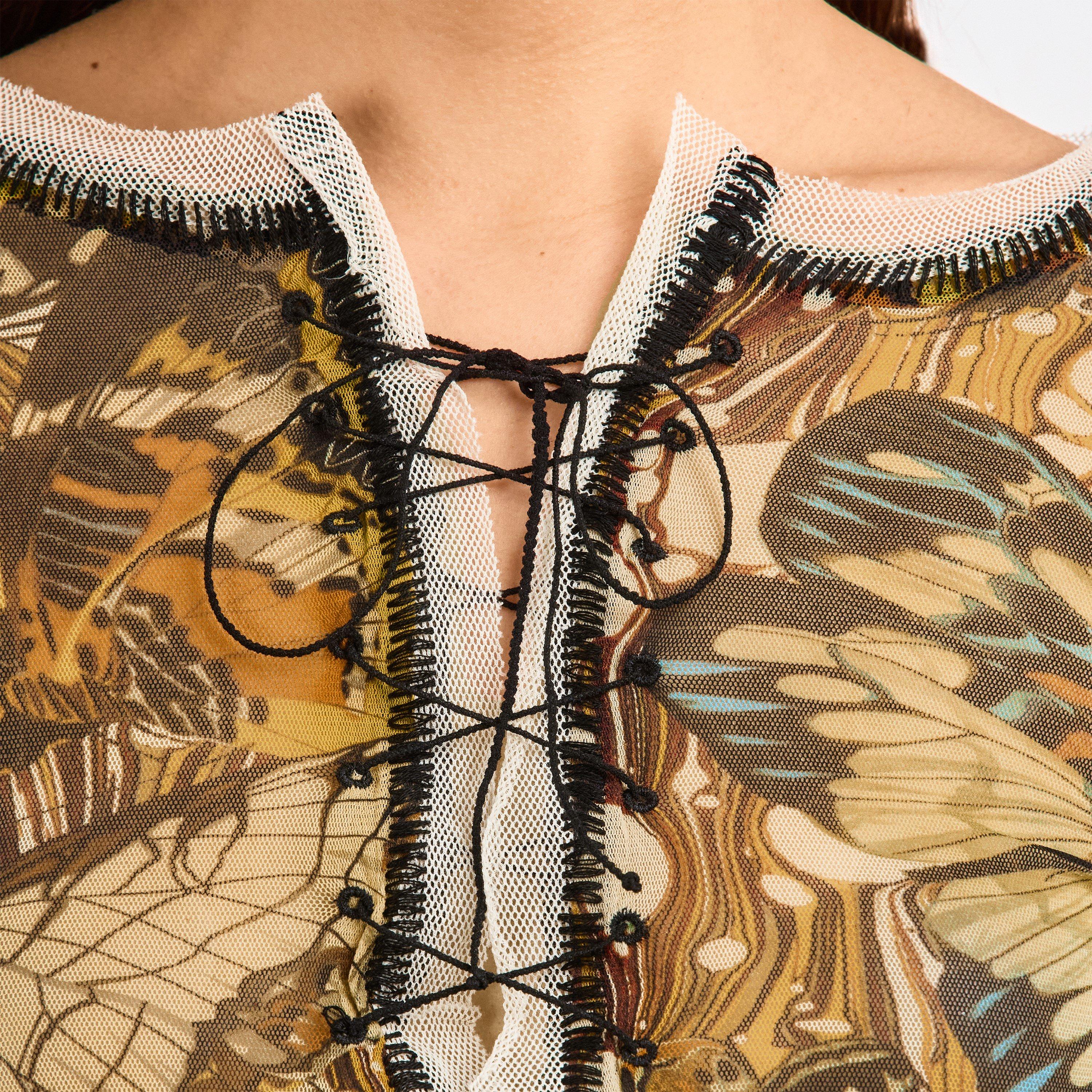 Yellow/Multi - Jean Paul Gaultier - Women's Papillon Long Sleeve T-Shirt - 5