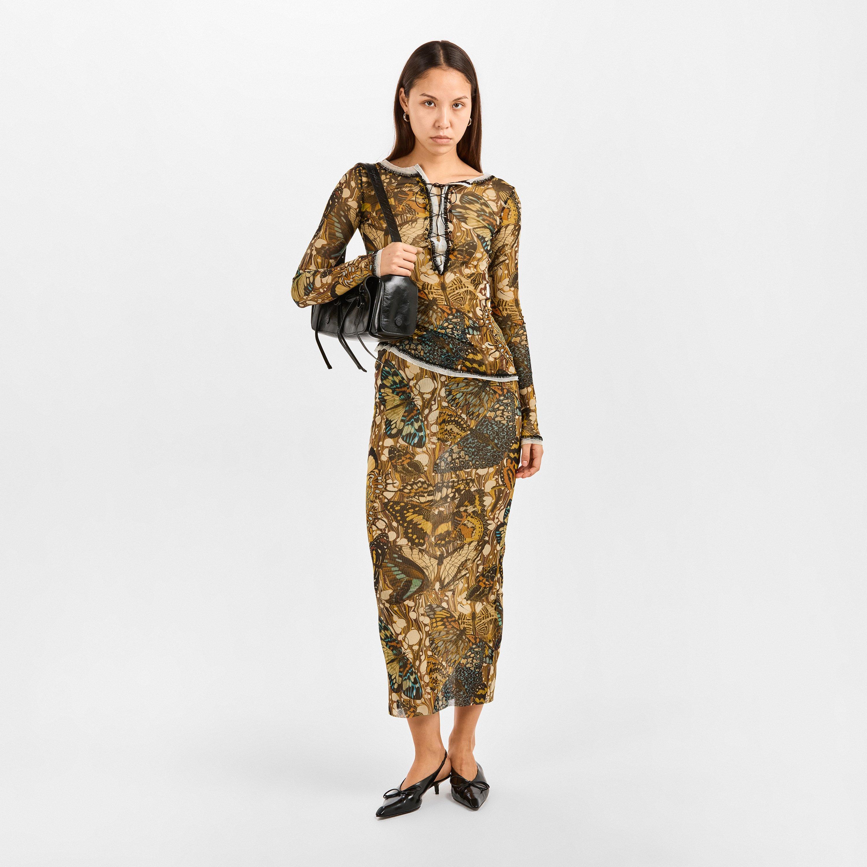 Yellow/Multi - Jean Paul Gaultier - Women's Papillon Long Sleeve T-Shirt - 6