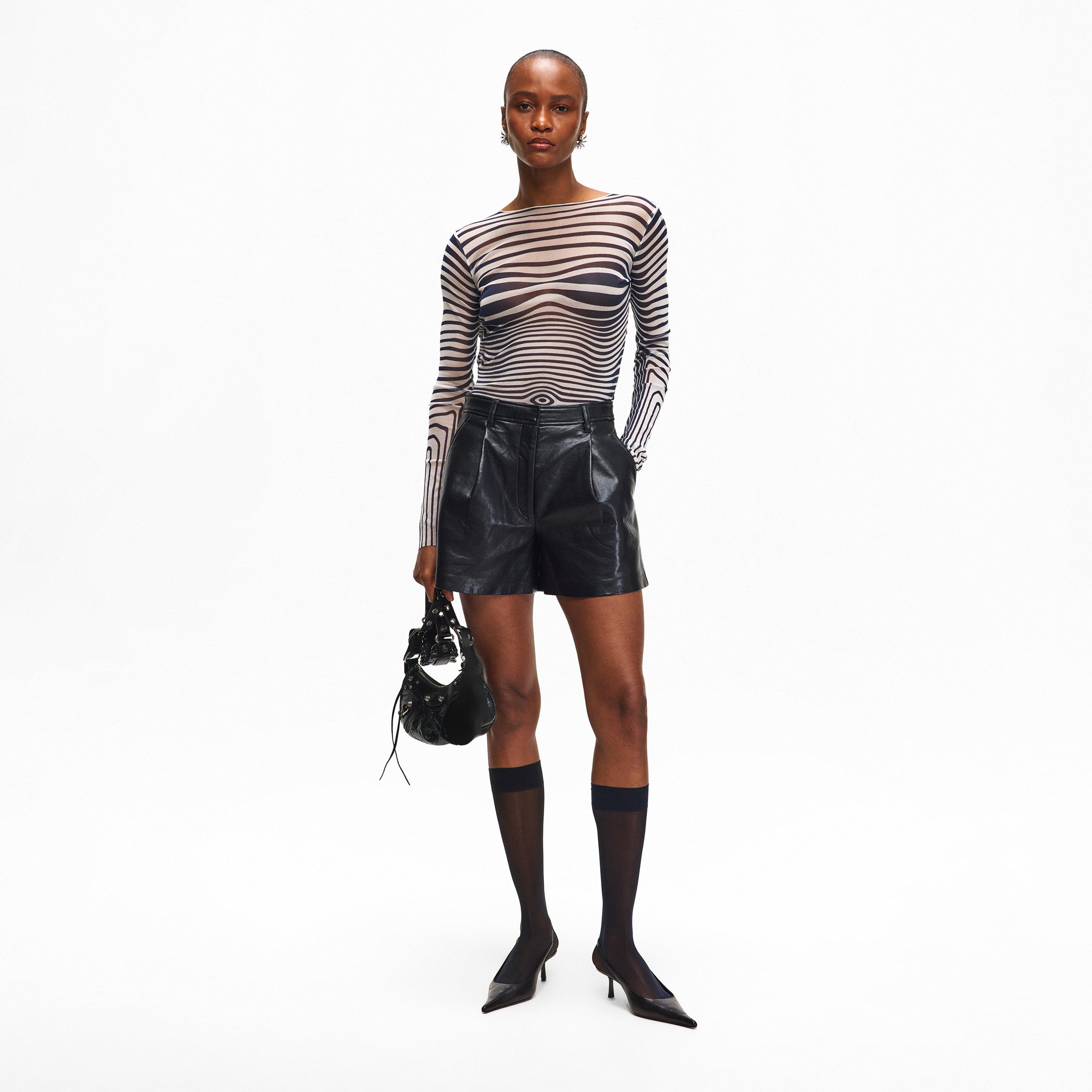 Ecru/Navy - Jean Paul Gaultier - Women's Morph Long Sleeve T-Shirt - 6