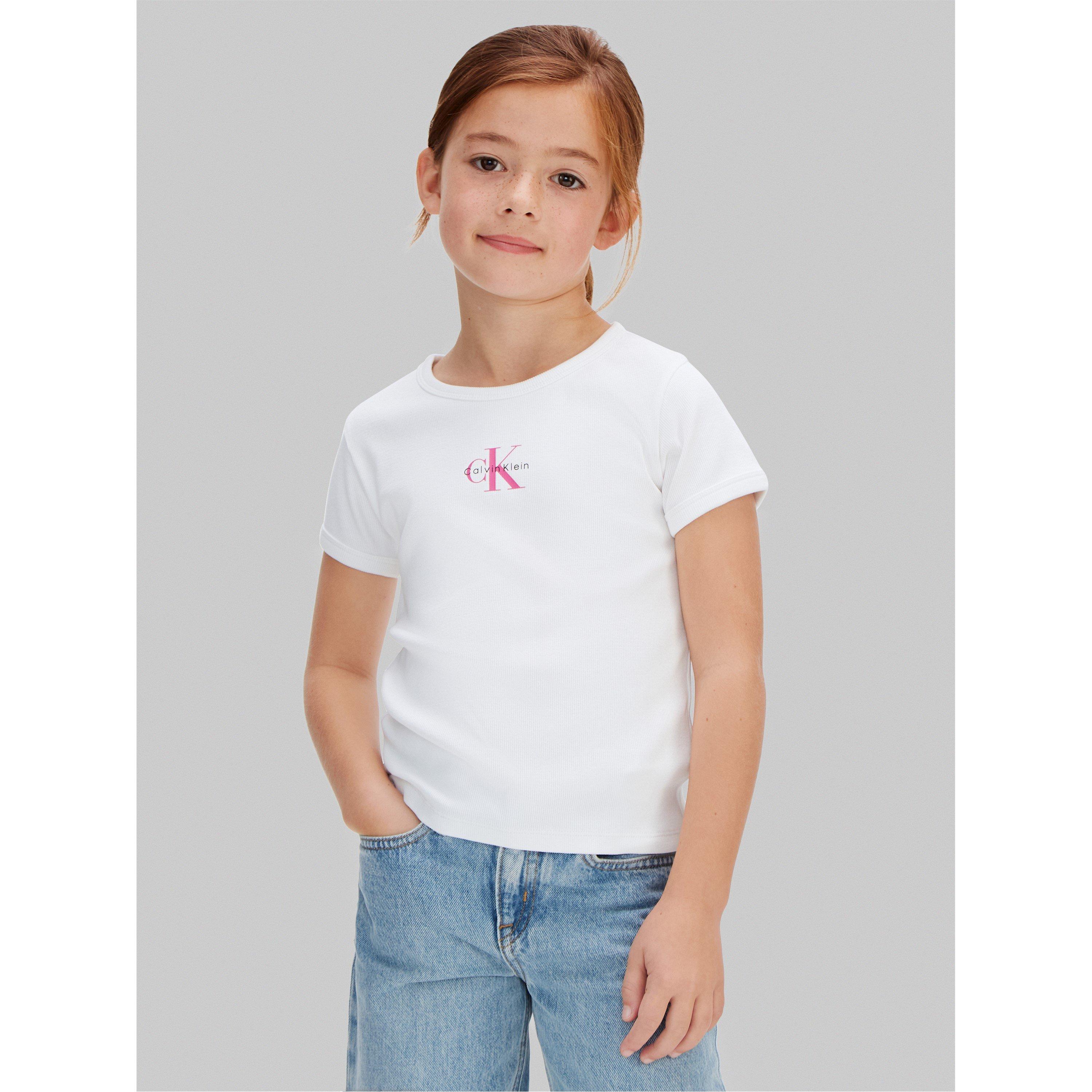 Branco YAF - Calvin Klein Jeans - CKJ Mono Baby Tee Jn62 - 2