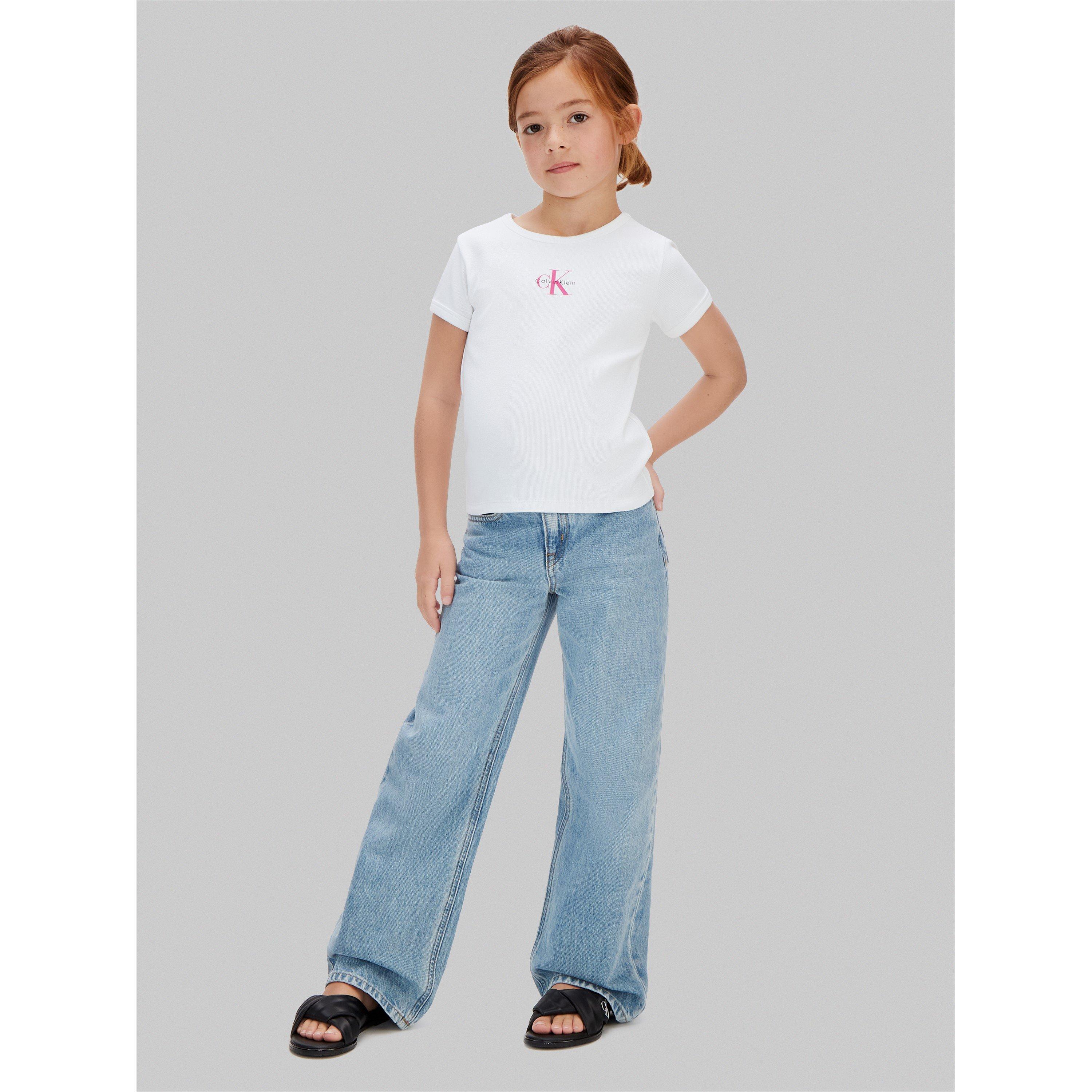 Branco YAF - Calvin Klein Jeans - CKJ Mono Baby Tee Jn62 - 3