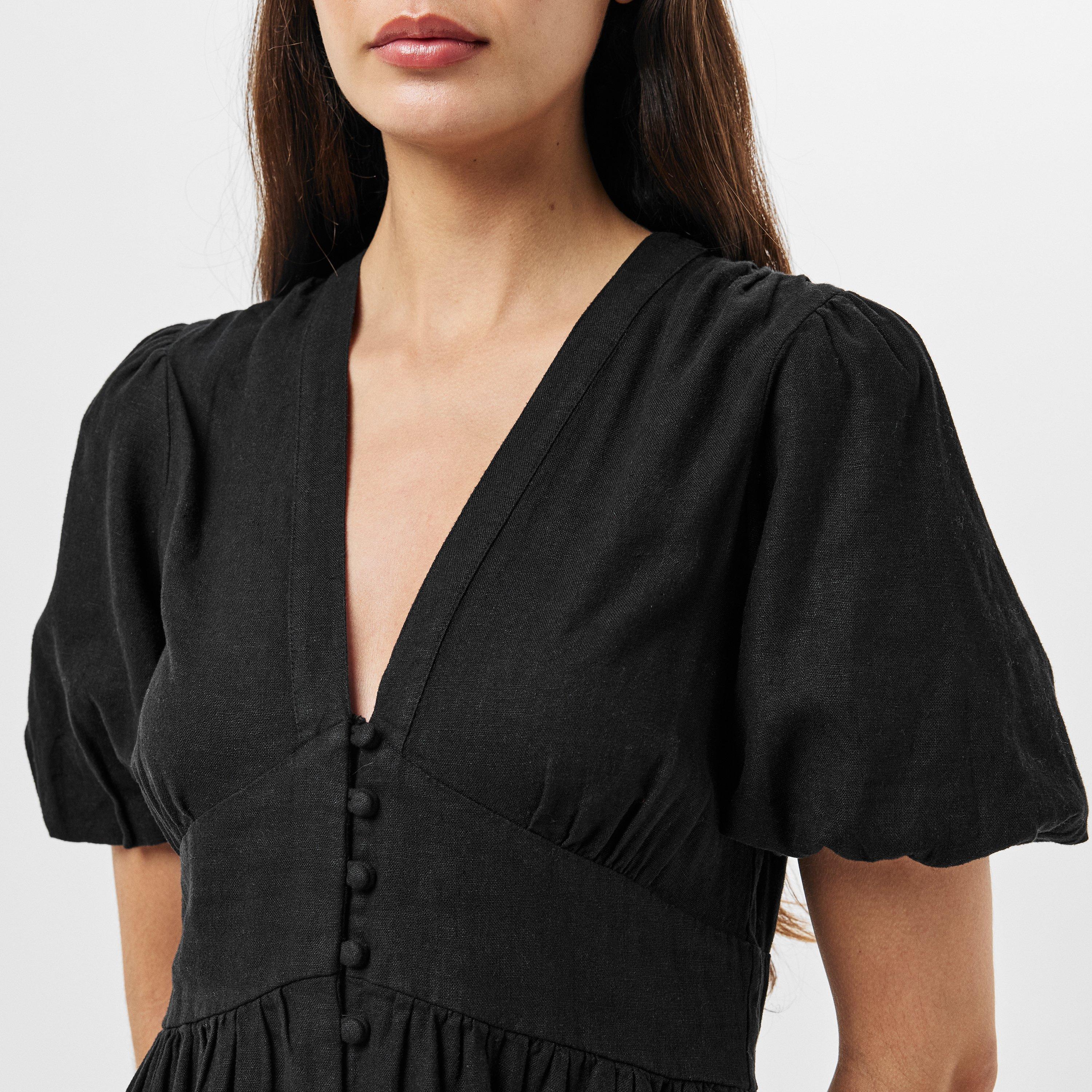 Black - Nobodys Child - Starlight Puff Sleeve Mini Dress - 5