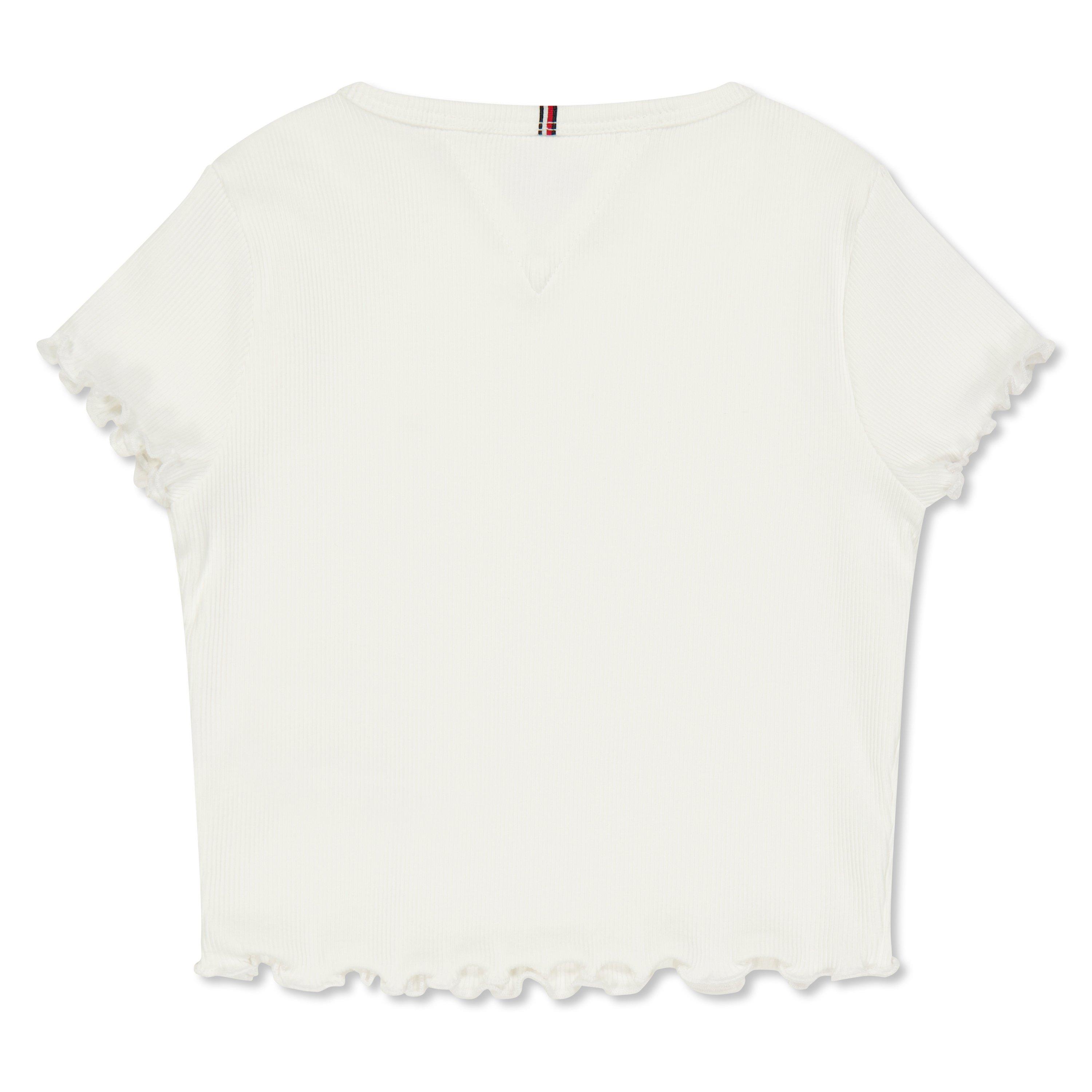 Blanco YBR - Tommy Hilfiger - Kids' Essential Rib Short Sleeve Crop Top - 2