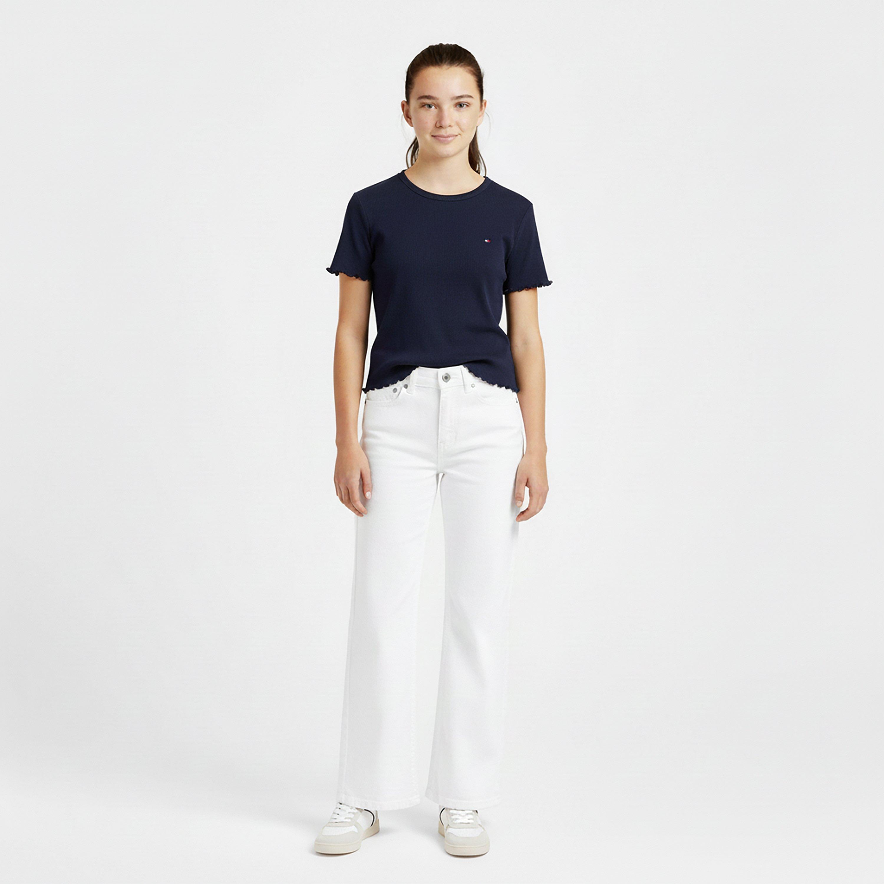 Marine de Nuit C1G - Tommy Hilfiger - Kids' Essential Rib Short Sleeve Crop Top - 3