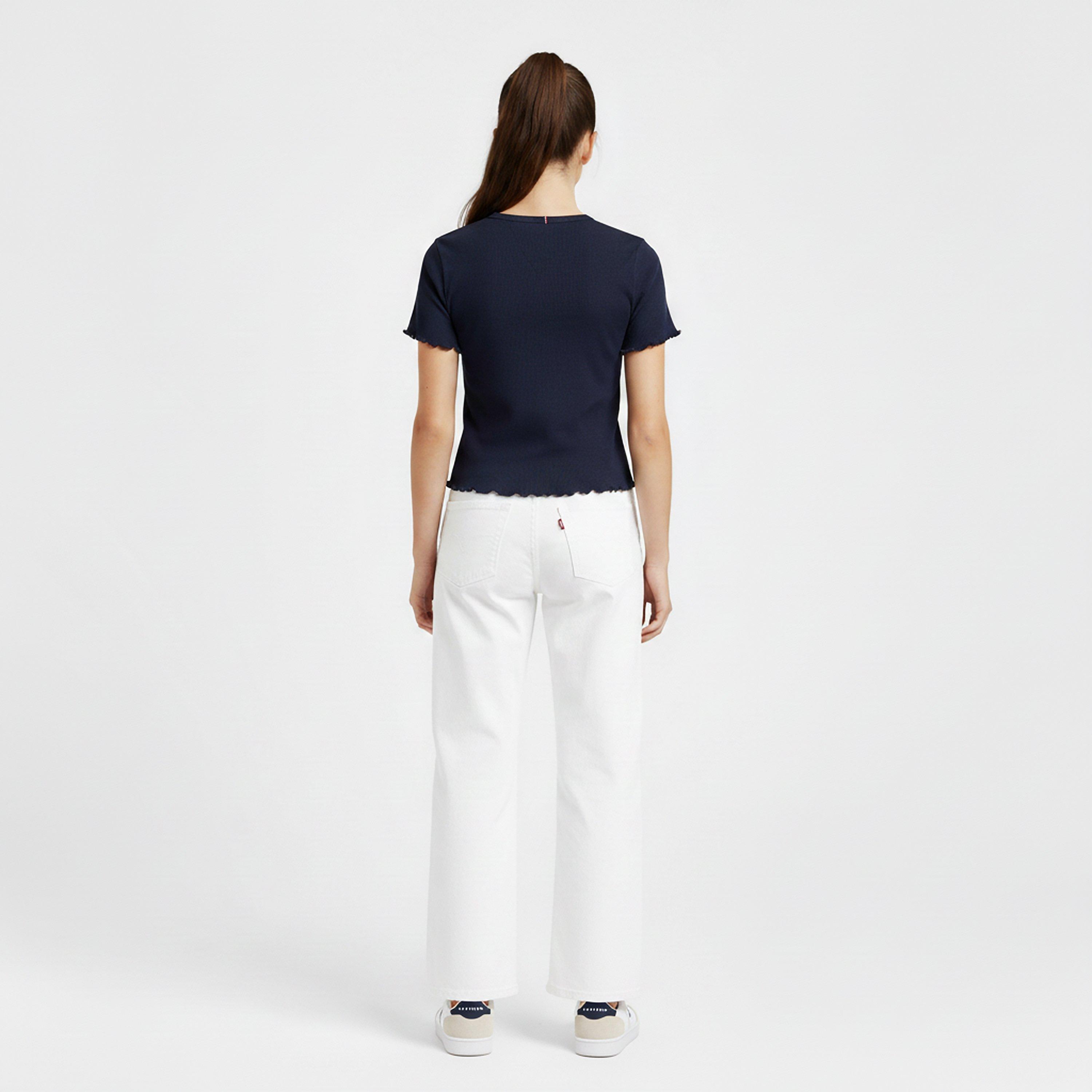 Marine de Nuit C1G - Tommy Hilfiger - Kids' Essential Rib Short Sleeve Crop Top - 4