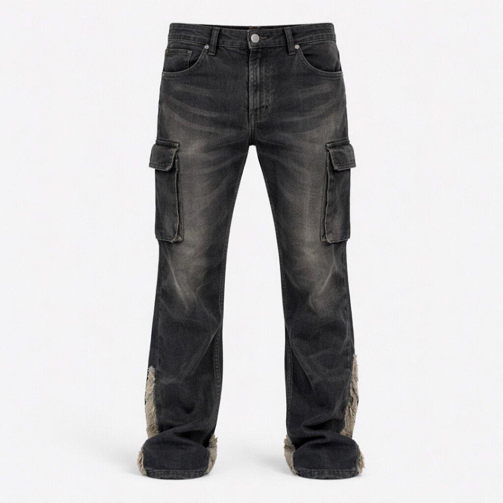 Black Wash - Firetrap - Men's Cargo Slim Fit Jeans - 1