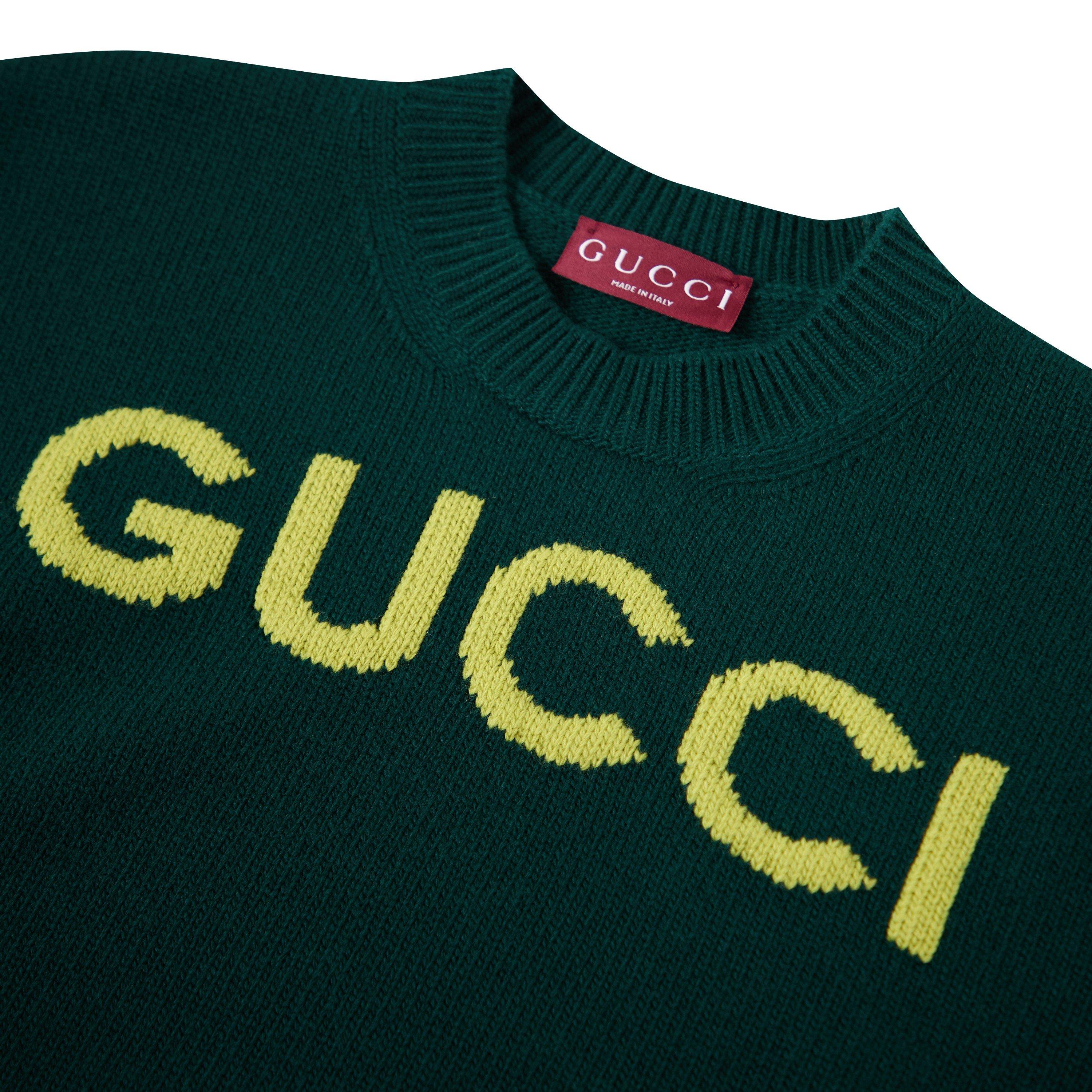 Pine Green/Blk - Gucci - Women's Knitted Crop Top - 3