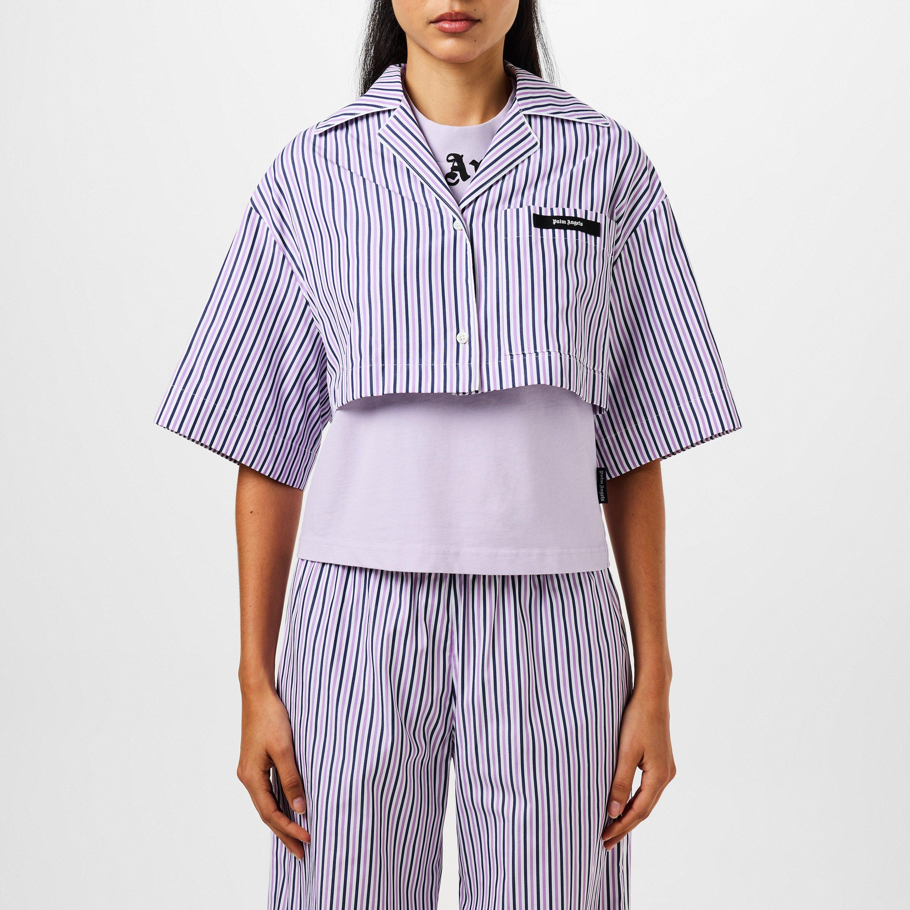 Voilet - Palm Angels - Striped Cropped Shirt - 1