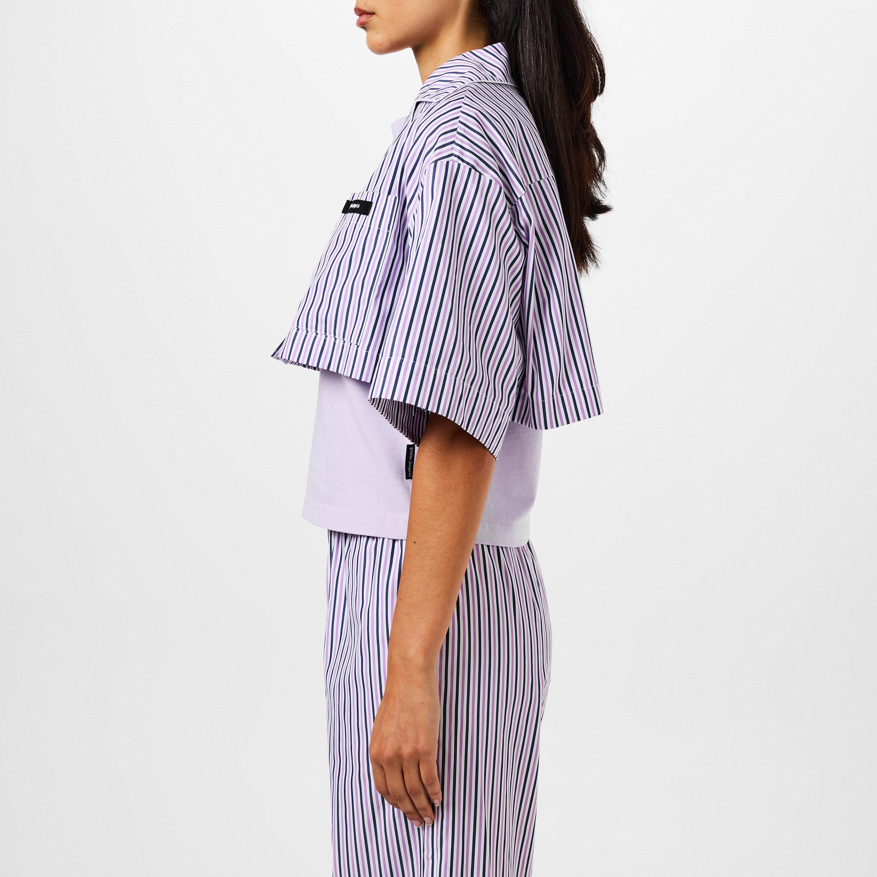Voilet - Palm Angels - Striped Cropped Shirt - 2