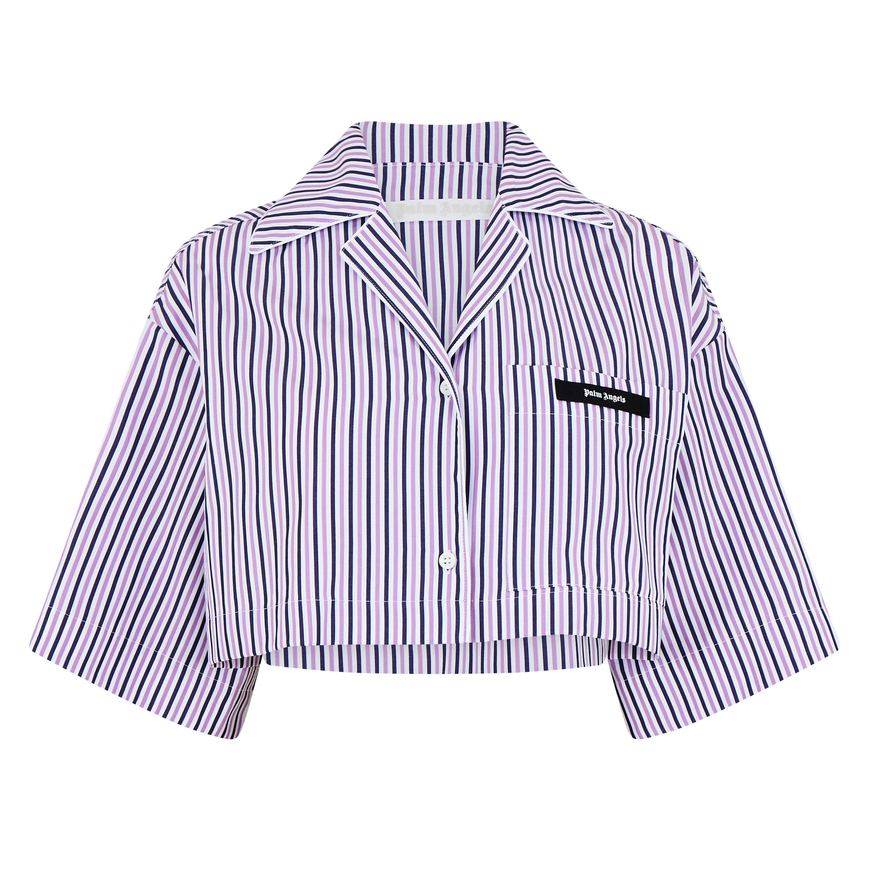 Voilet - Palm Angels - Striped Cropped Shirt - 5