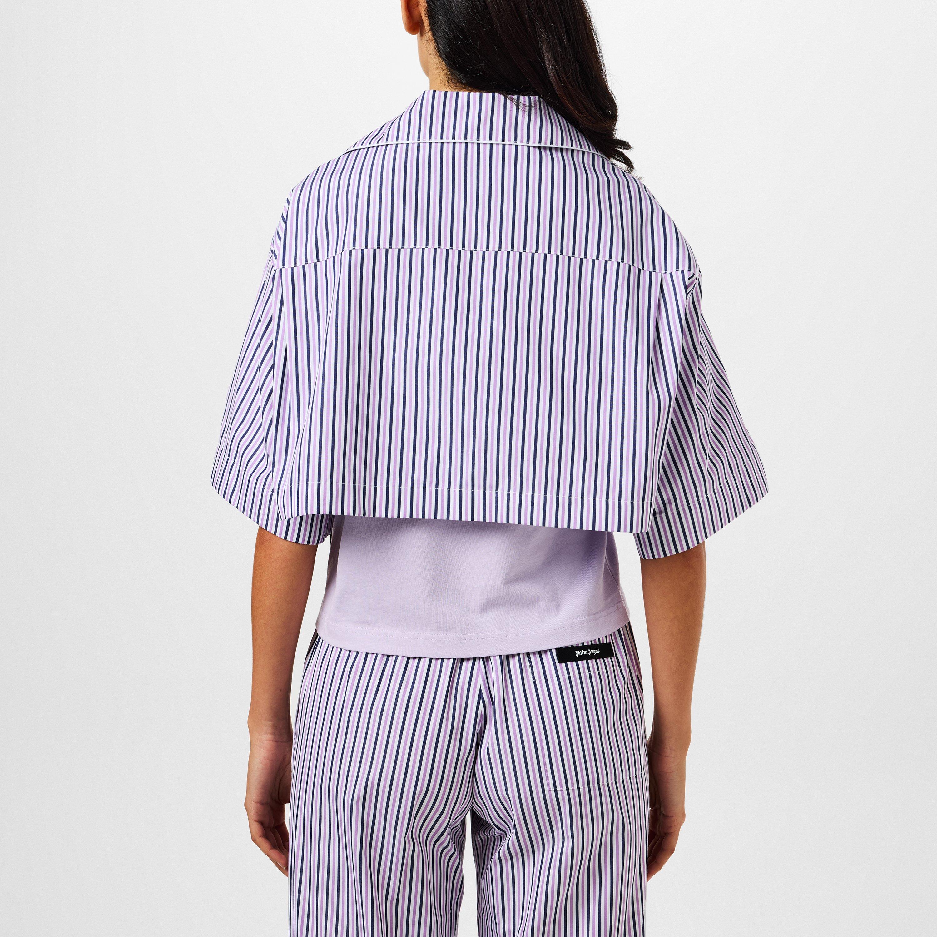 Voilet - Palm Angels - Striped Cropped Shirt - 3