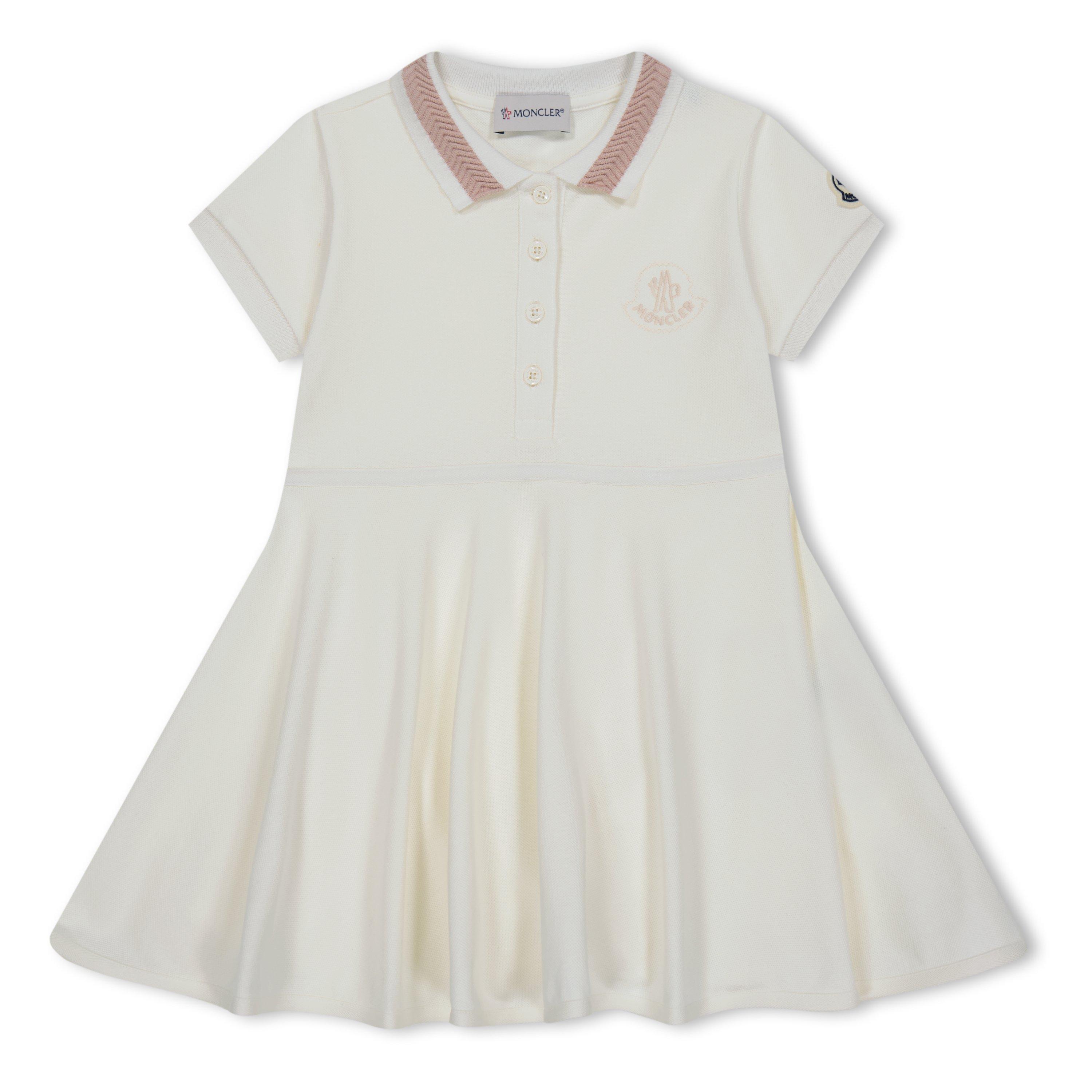 Moncler Polo Shirt Dress - White 034 - Size 10Y