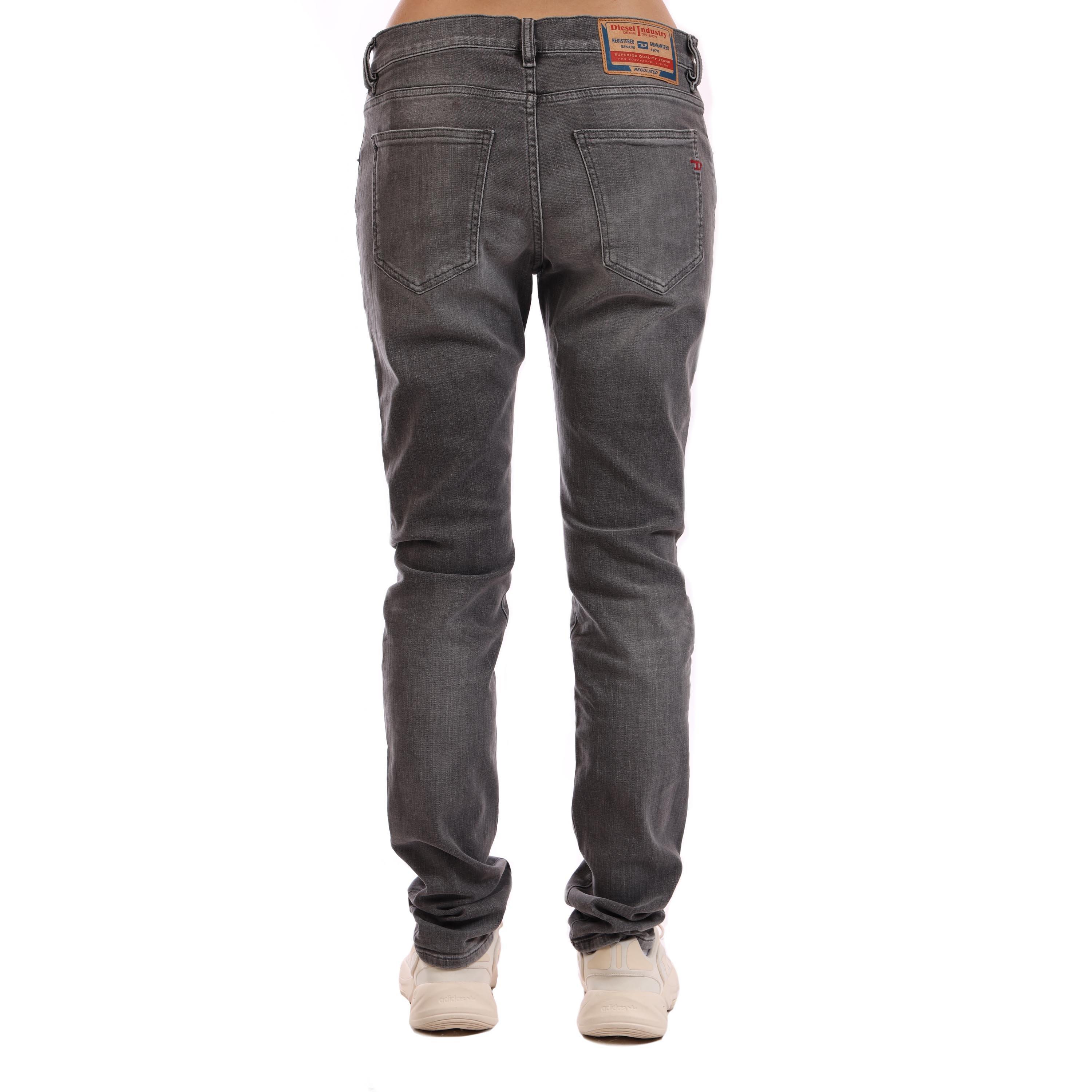 Blk Gry Denim - Diesel - Men's Straight Leg Jeans - 4