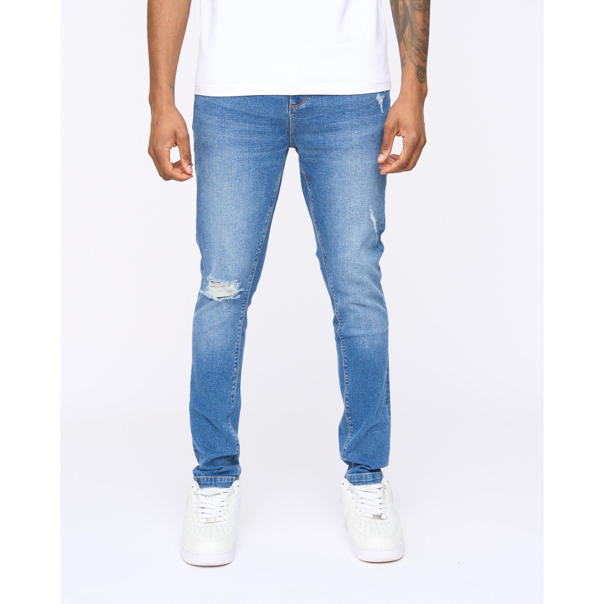 Heavy Wash Blue - SikSilk - Men's Skinny Jeans - 1