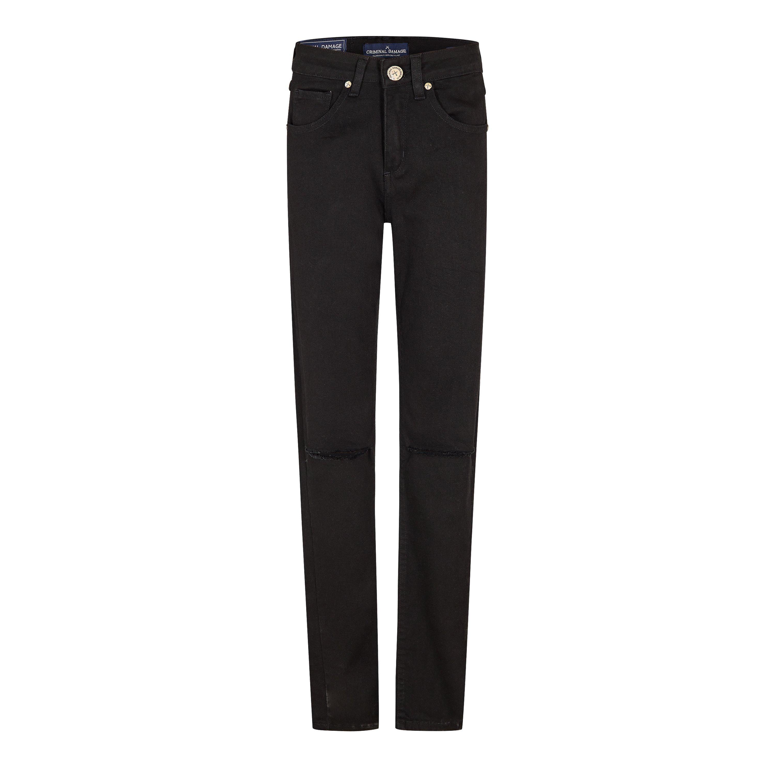 Black - Criminal Damage - Men's SOS Ripper Skinny Jeans - 1