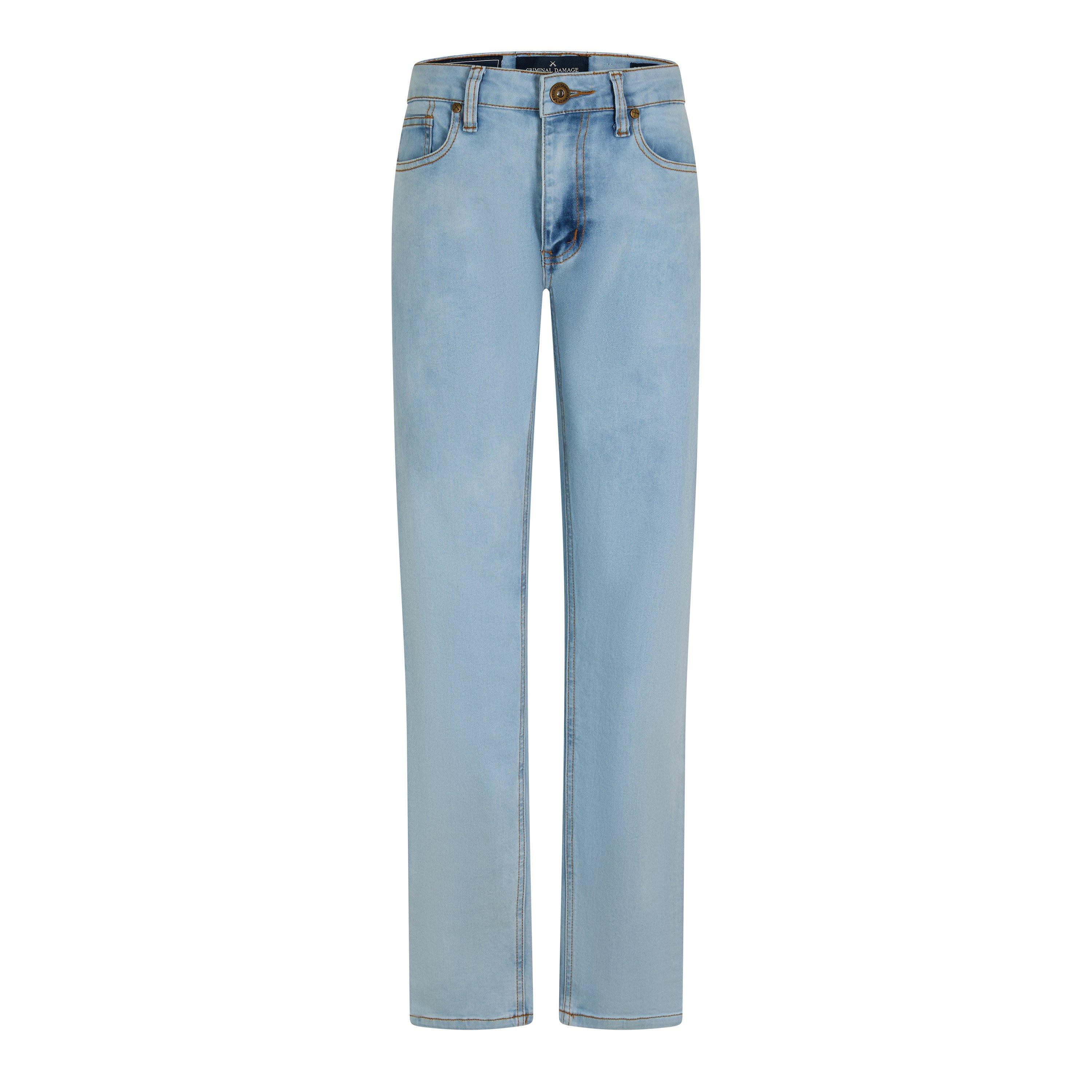 Criminal Damage Men's Sos Skinny Jeans - Bleach Blue - 28W R