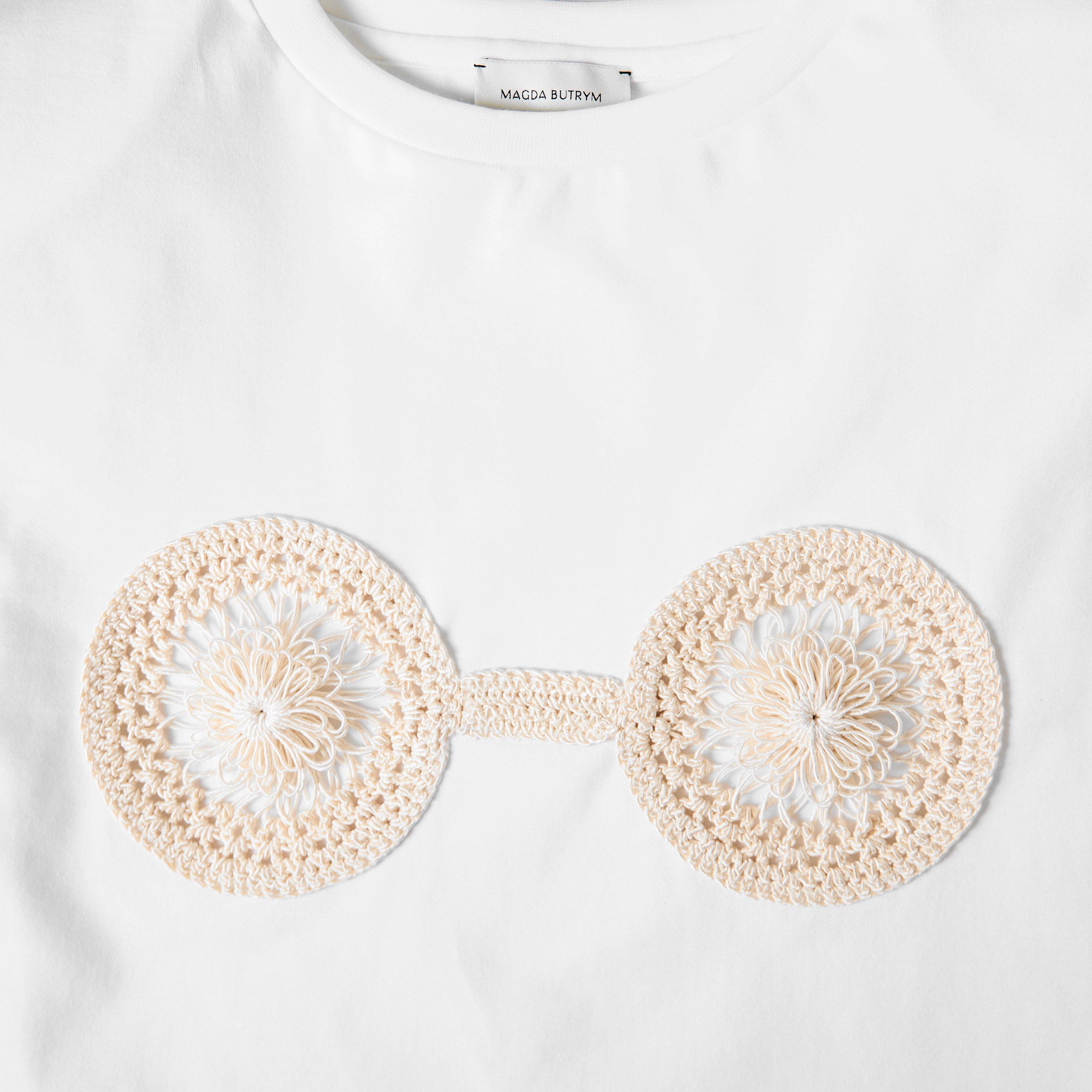 White - Magda Butrym - Women's Knitted Crop Top - 5