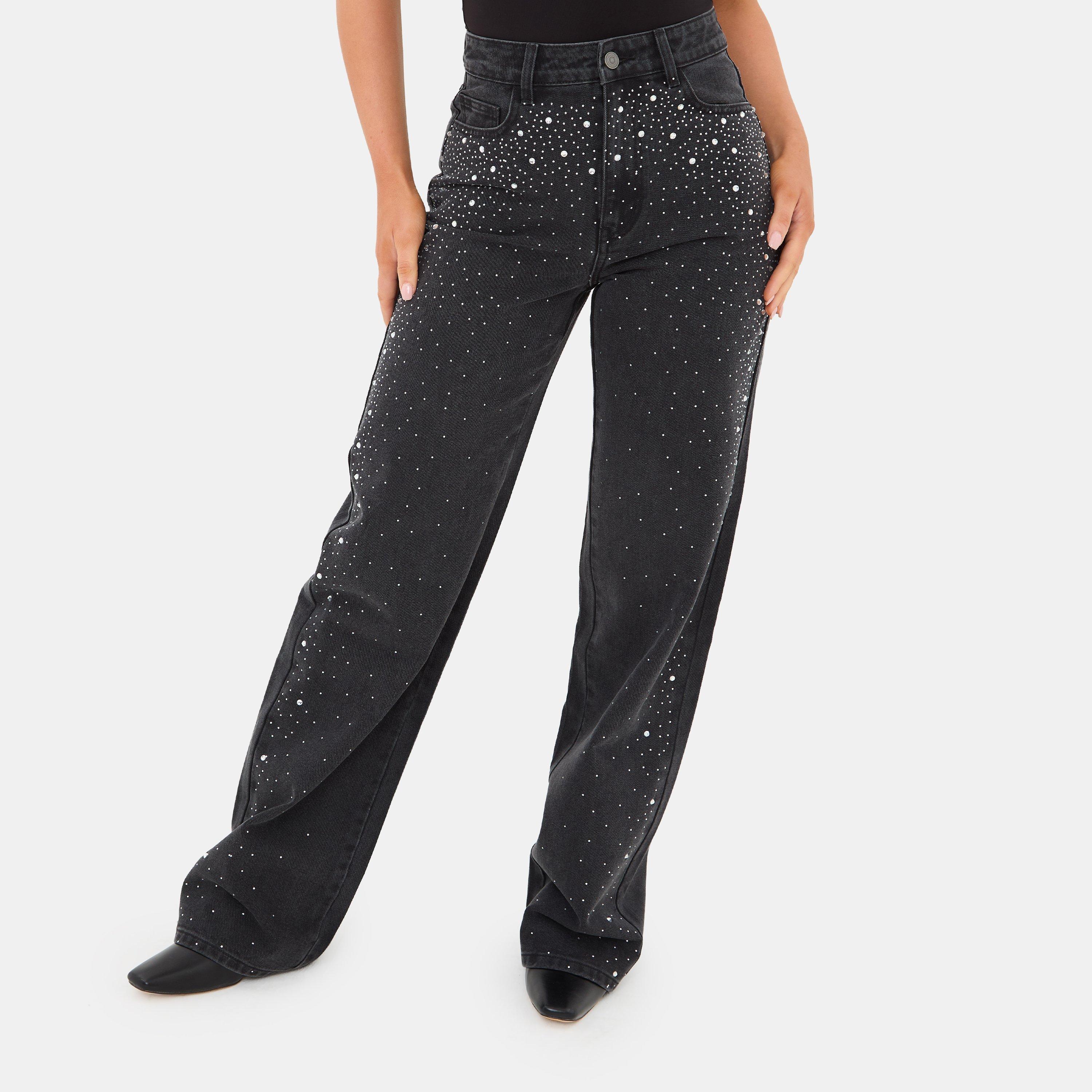 Black - I Saw It First - Rhinestone Jeans - 2