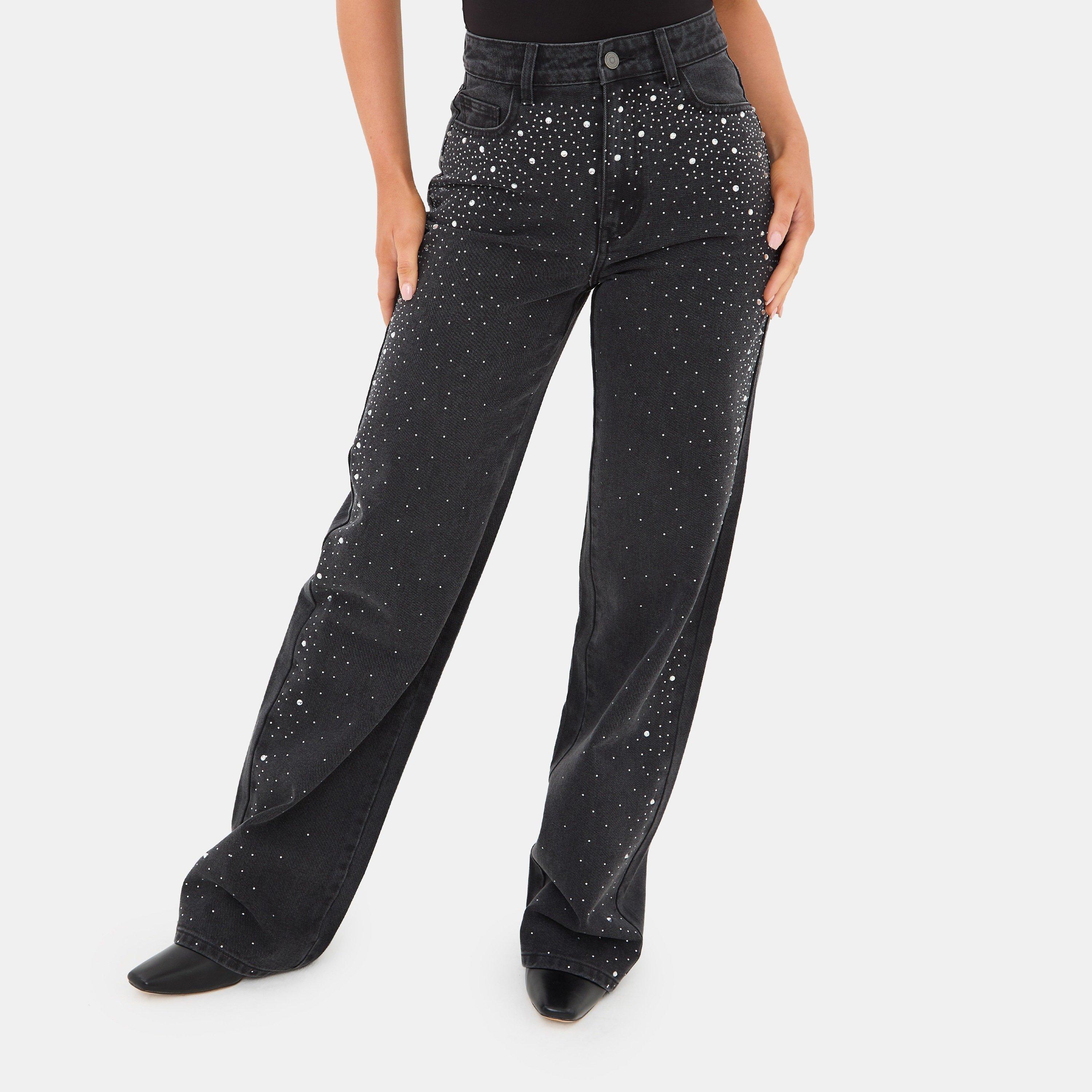 I Saw It First Rhinestone Jeans | Sports Direct