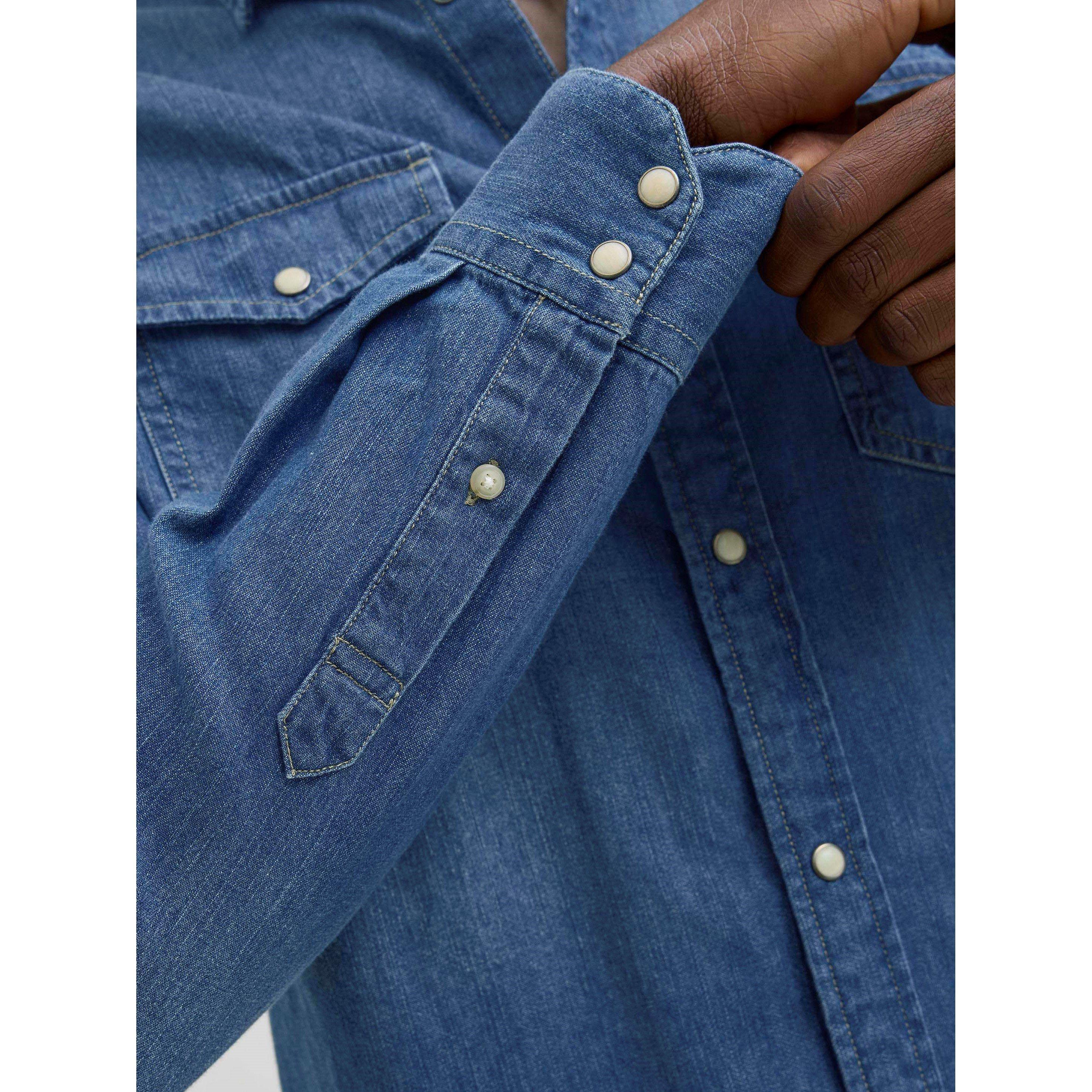 Mid Blue Denim - Jack and Jones - Sheridan Denim Shirt Mens - 4