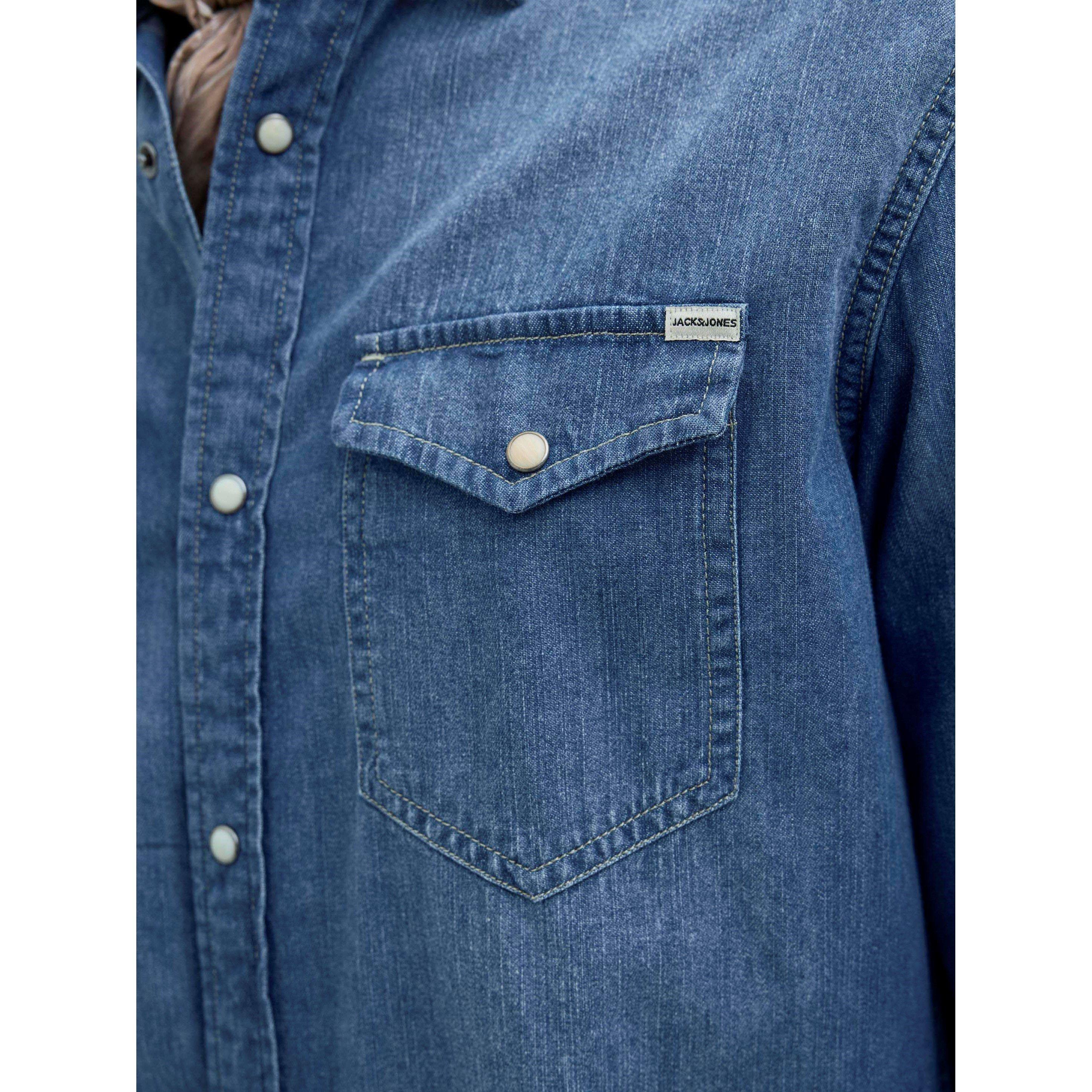 Mid Blue Denim - Jack and Jones - Sheridan Denim Shirt Mens - 5