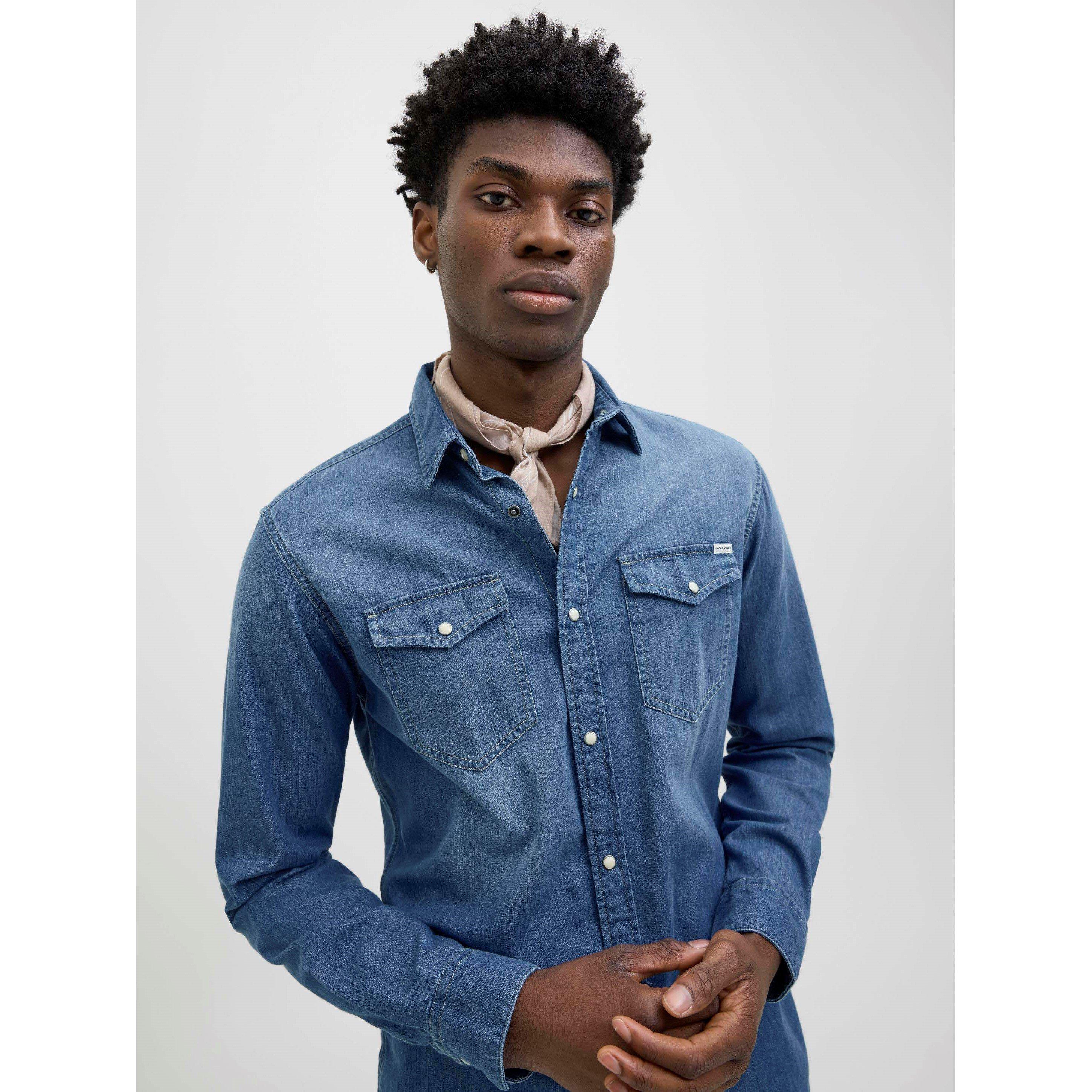 Mid Blue Denim - Jack and Jones - Sheridan Denim Shirt Mens - 6