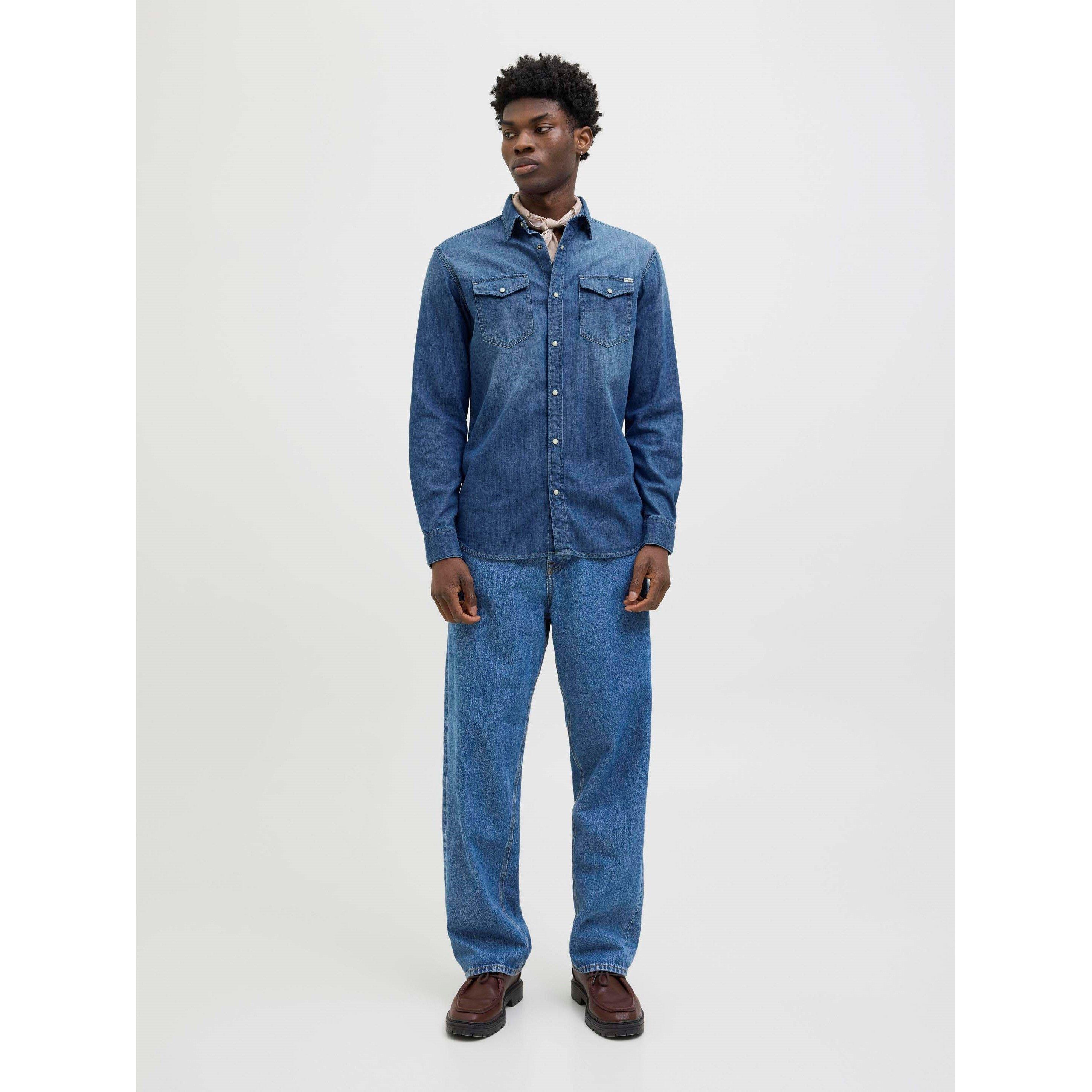 Mid Blue Denim - Jack and Jones - Sheridan Denim Shirt Mens - 7