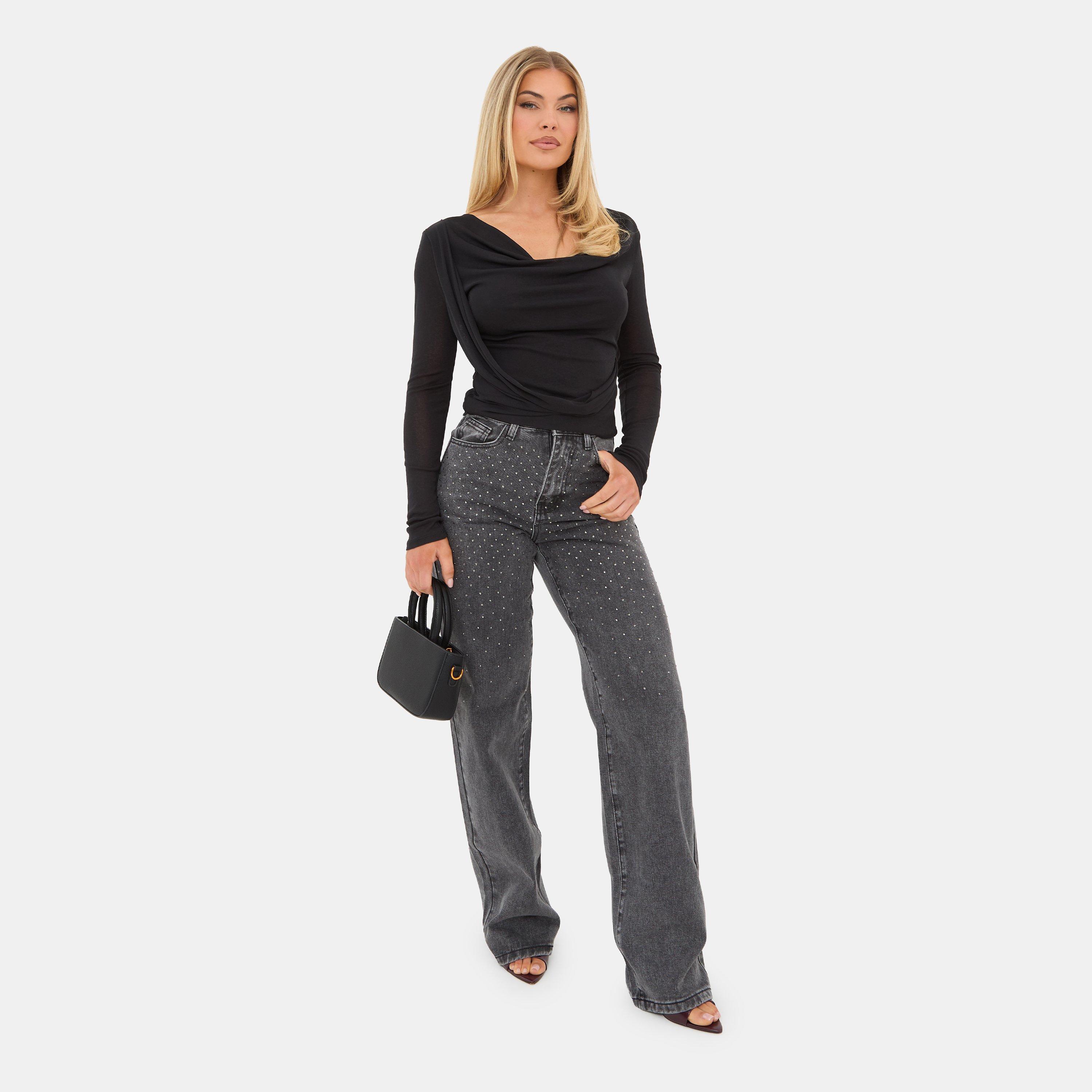 Washed Grey - I Saw It First - Rhinestone Jean - 1