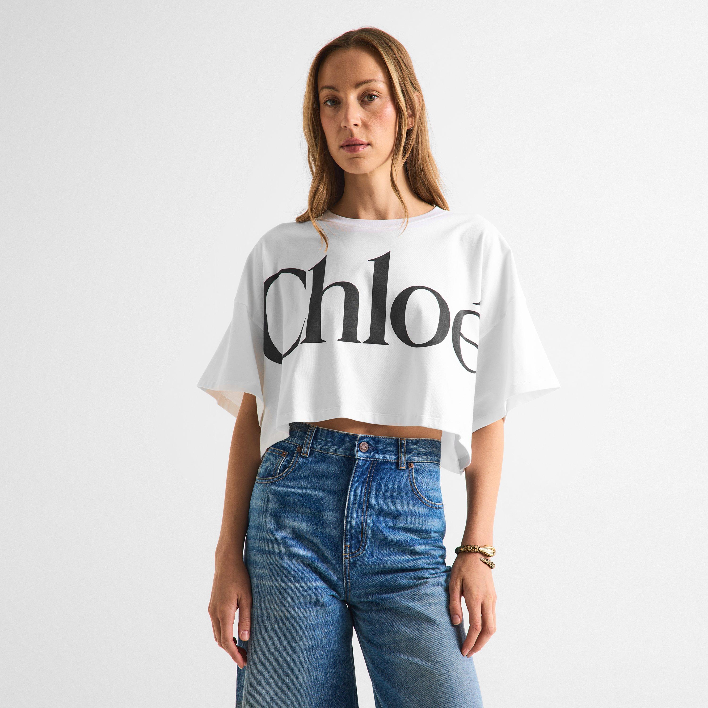White - Chloe - Women's Logo T Cropped Crop Top - 3