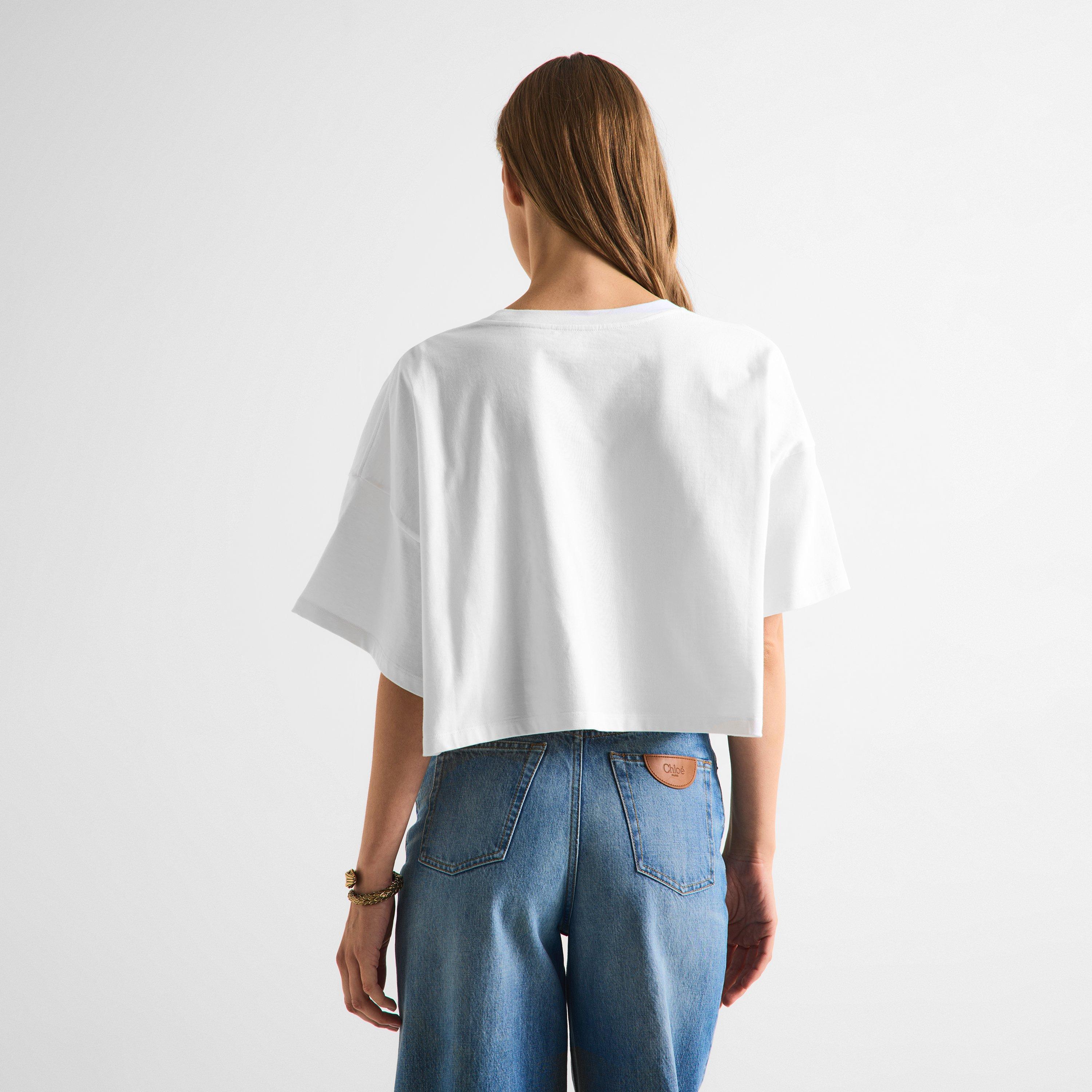 White - Chloe - Women's Logo T Cropped Crop Top - 4