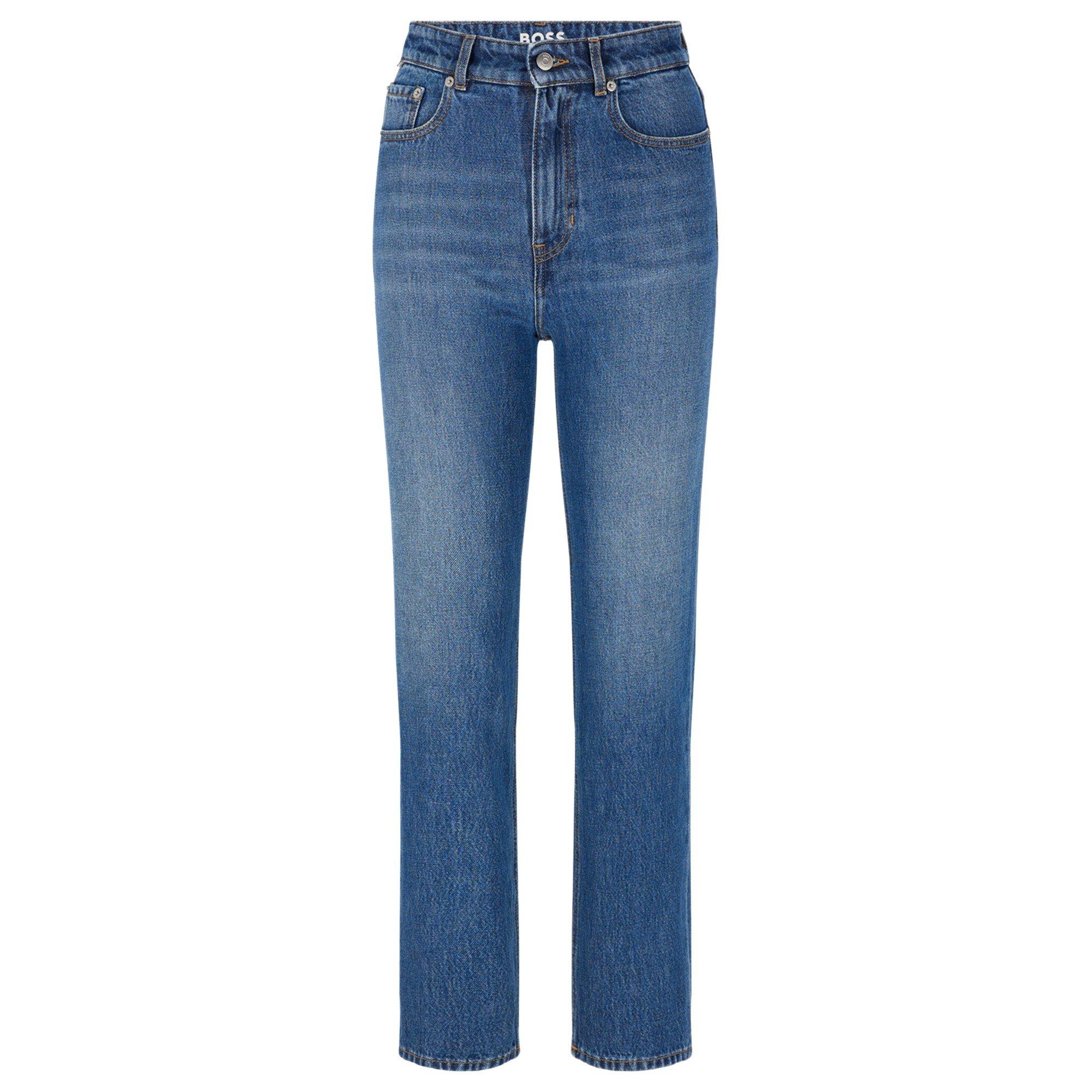 Bright Blue - Boss - Women's Straight Crop 2.0 Jeans - 1