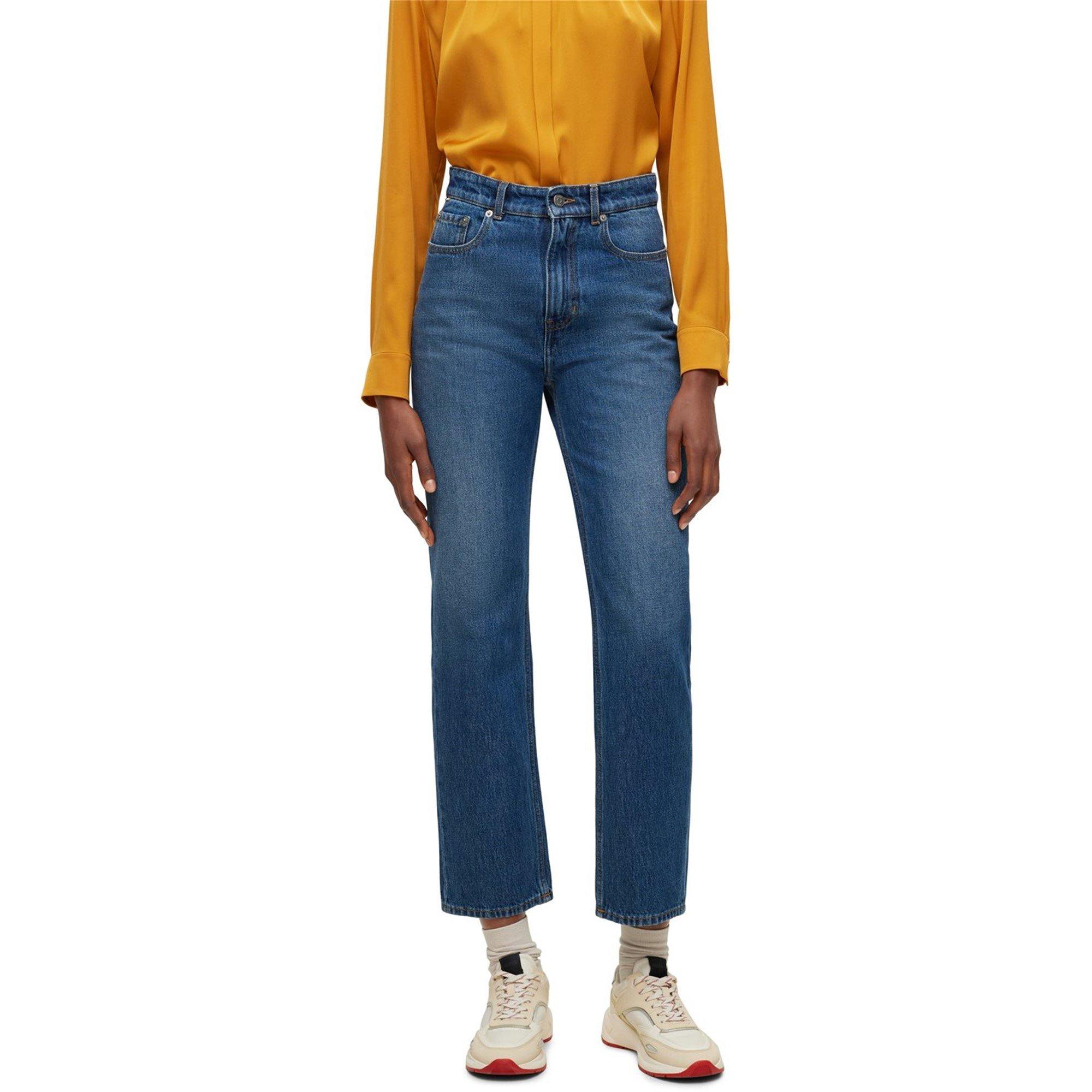 Bright Blue - Boss - Women's Straight Crop 2.0 Jeans - 2