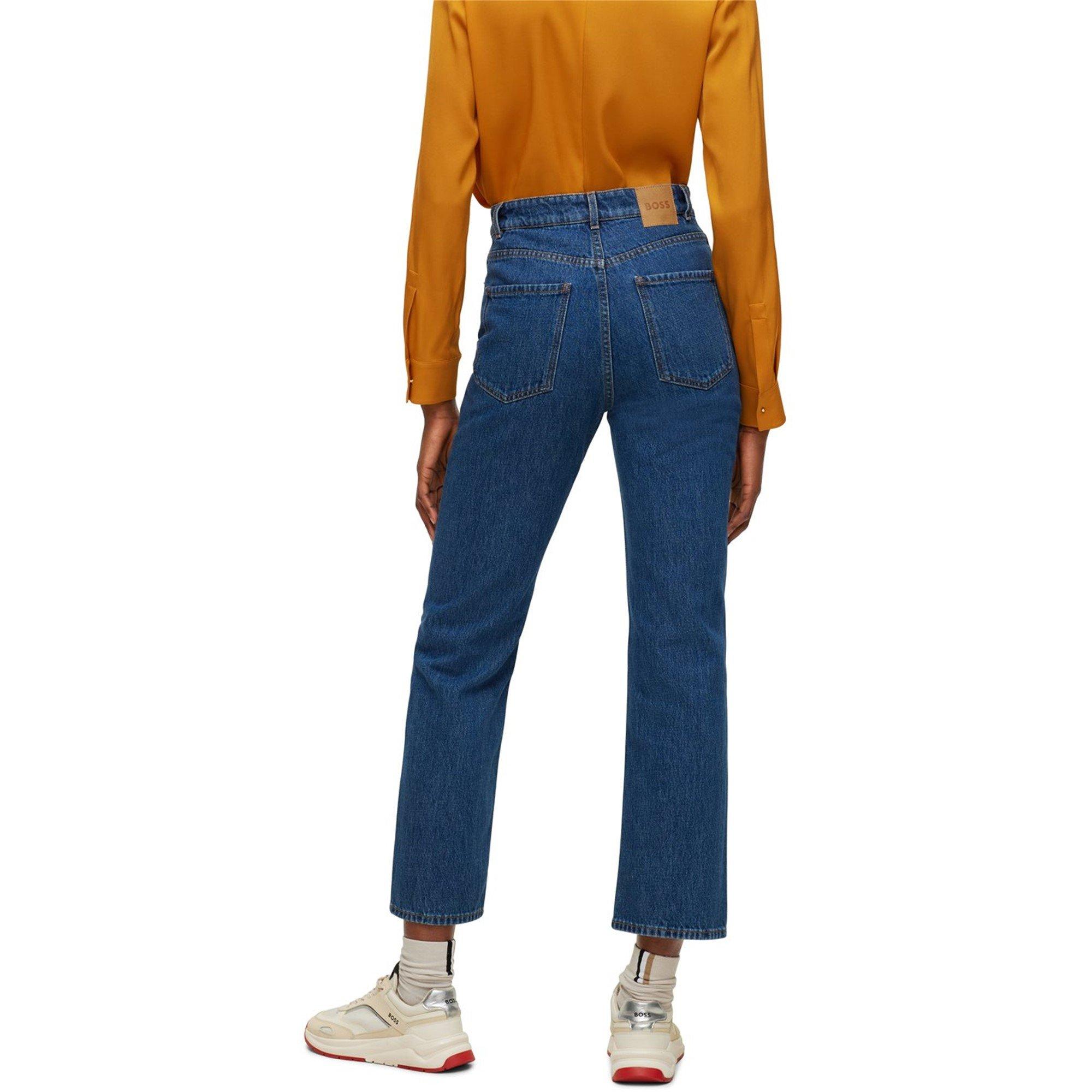 Bright Blue - Boss - Women's Straight Crop 2.0 Jeans - 3