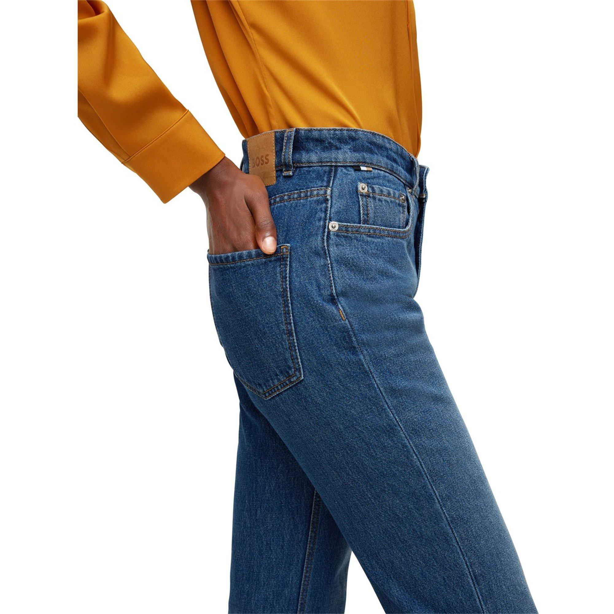 Bright Blue - Boss - Women's Straight Crop 2.0 Jeans - 4