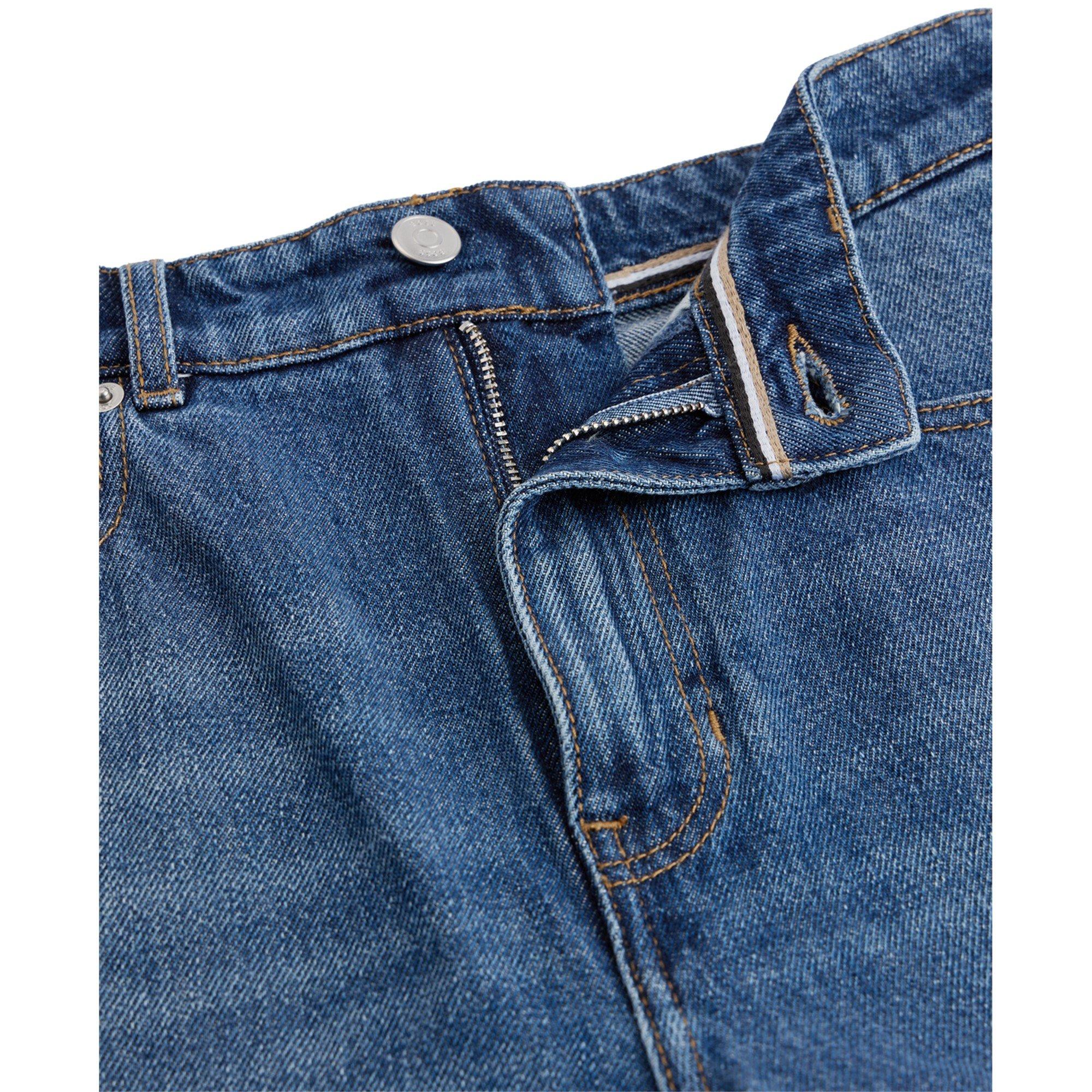 Bright Blue - Boss - Women's Straight Crop 2.0 Jeans - 6