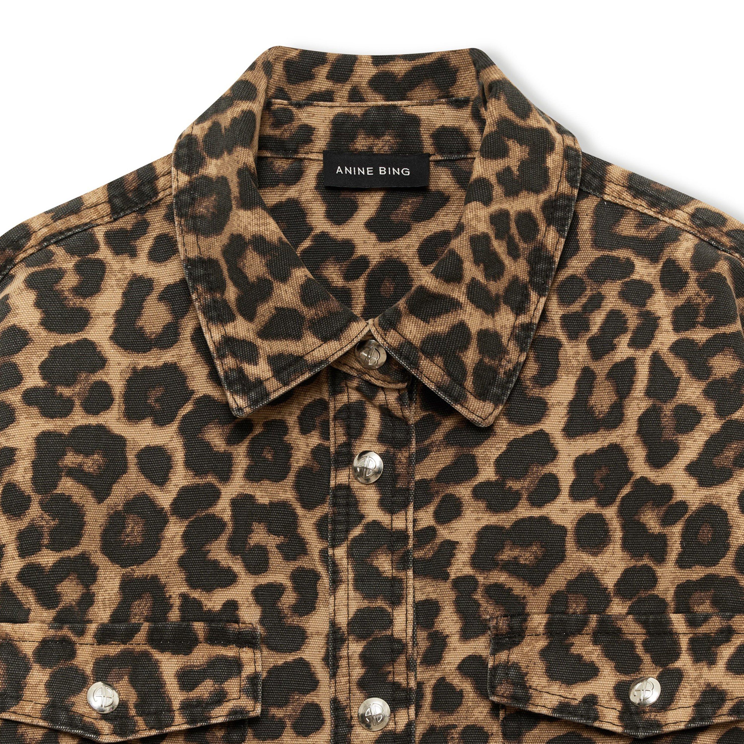Leopard - Anine Bing - Womens Paxton Leopard Print Shirt - 4