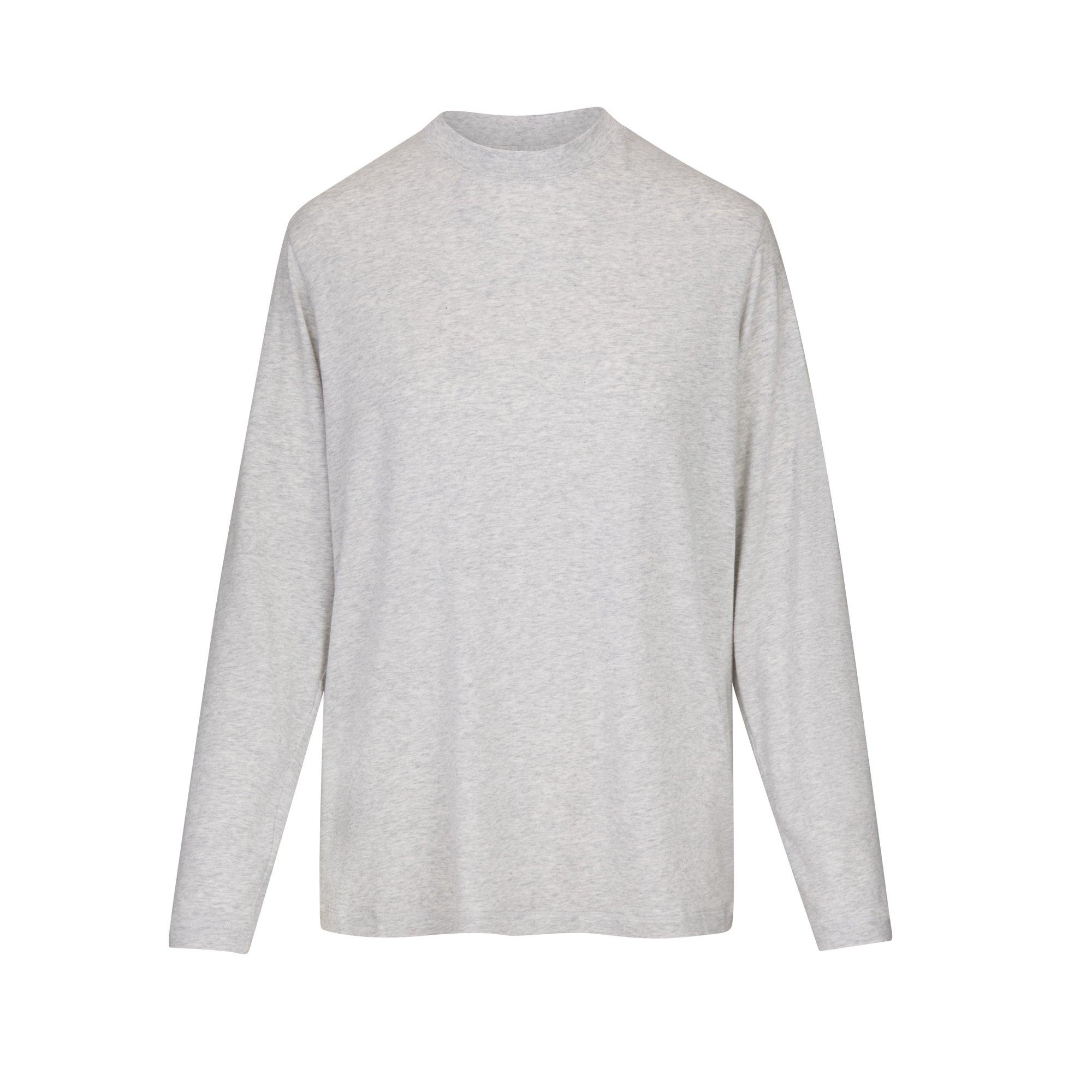 SKIMS Womens Boyfriend Long Sleeve T-Shirt - Light Hthr Grey - Size 18 (2XL)