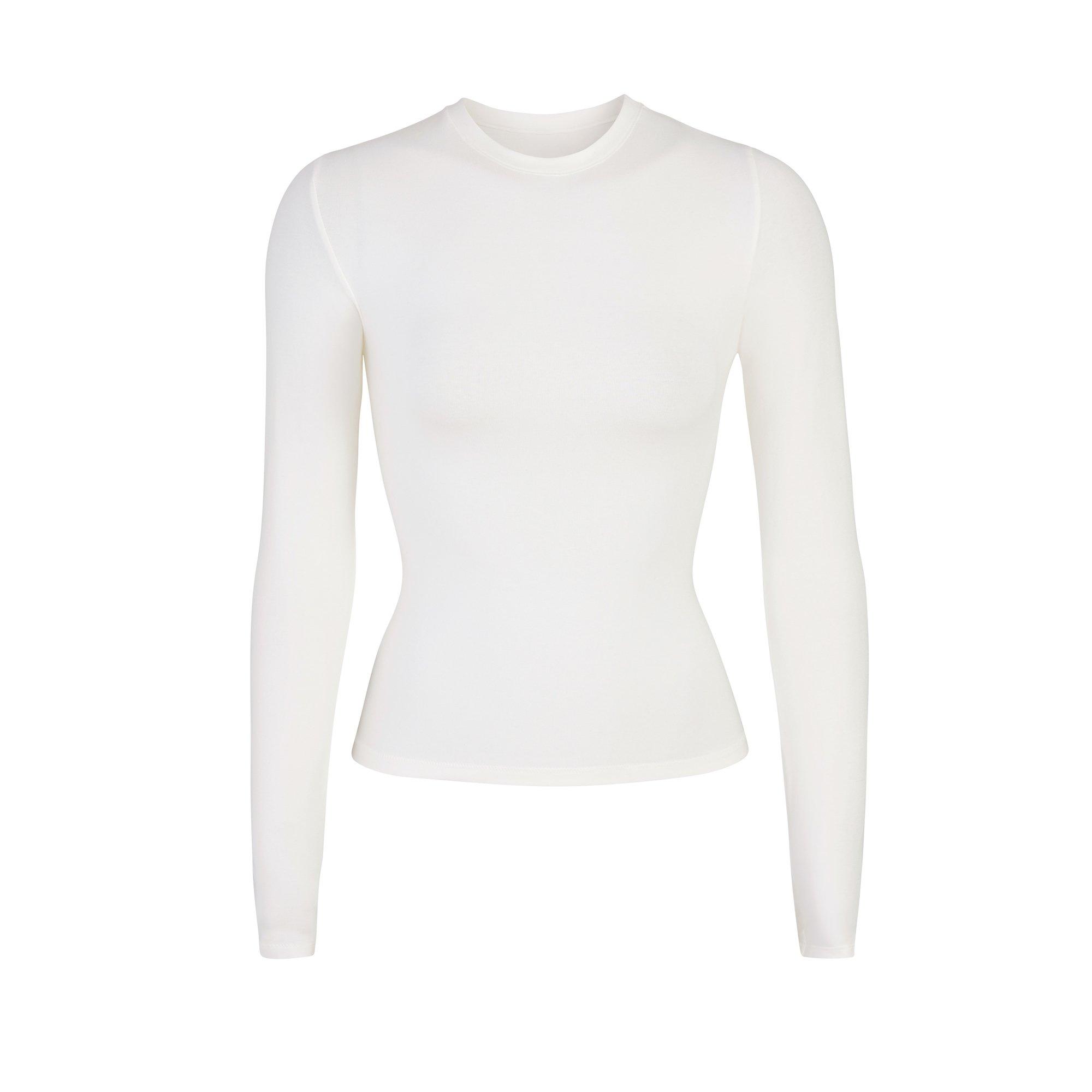 SKIMS Womens Cotton Jersey Long-Sleeve T-Shirt - Marble - Size 18 (2XL)