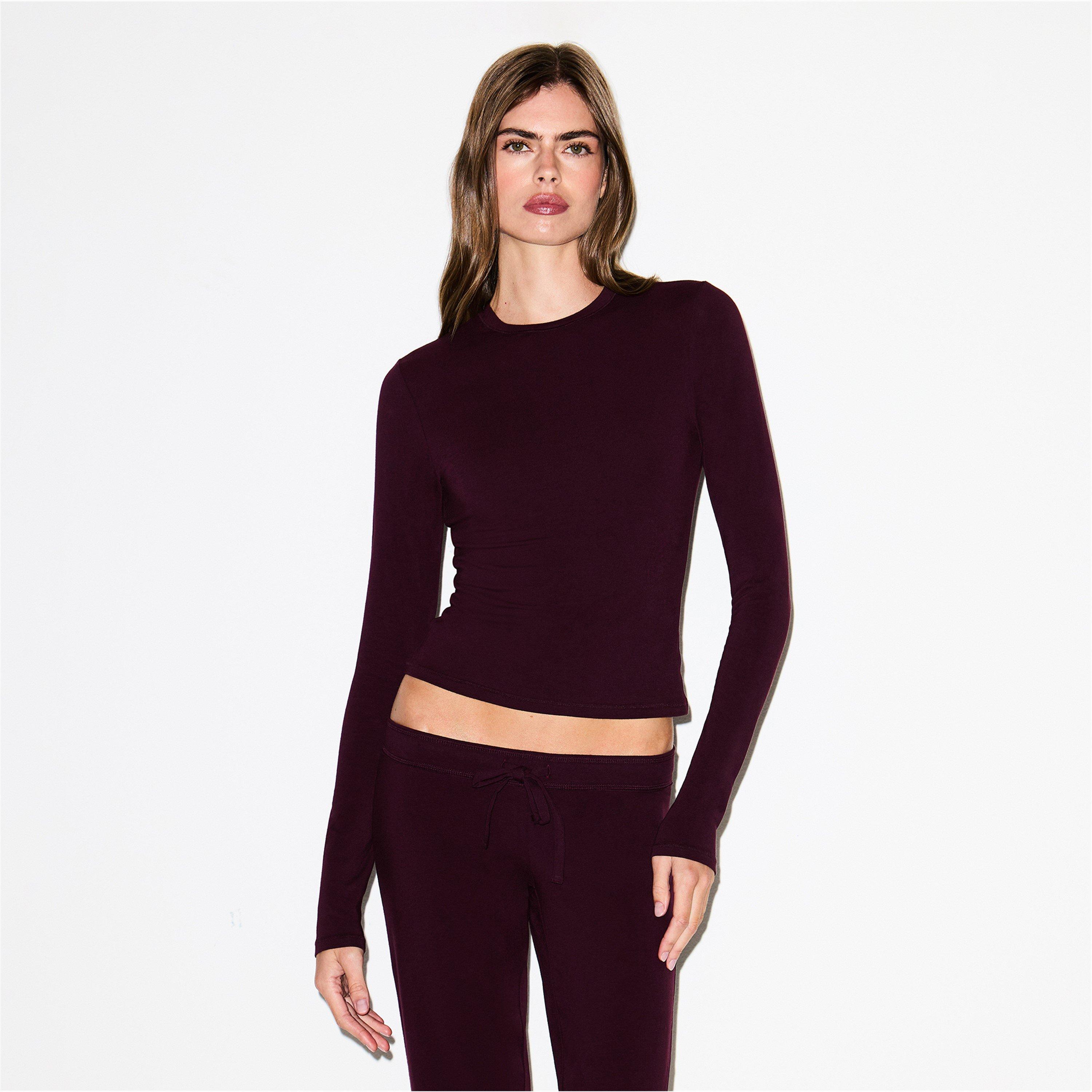 Currant - SKIMS - Womens Cotton Jersey Long-Sleeve T-Shirt - 3