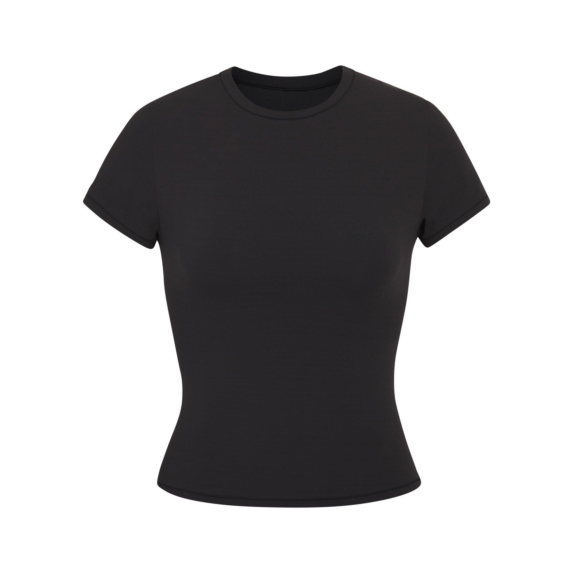 SKIMS Womens Fits Everybody Long-Sleeve Tee - Onyx - Size 18 (2XL)