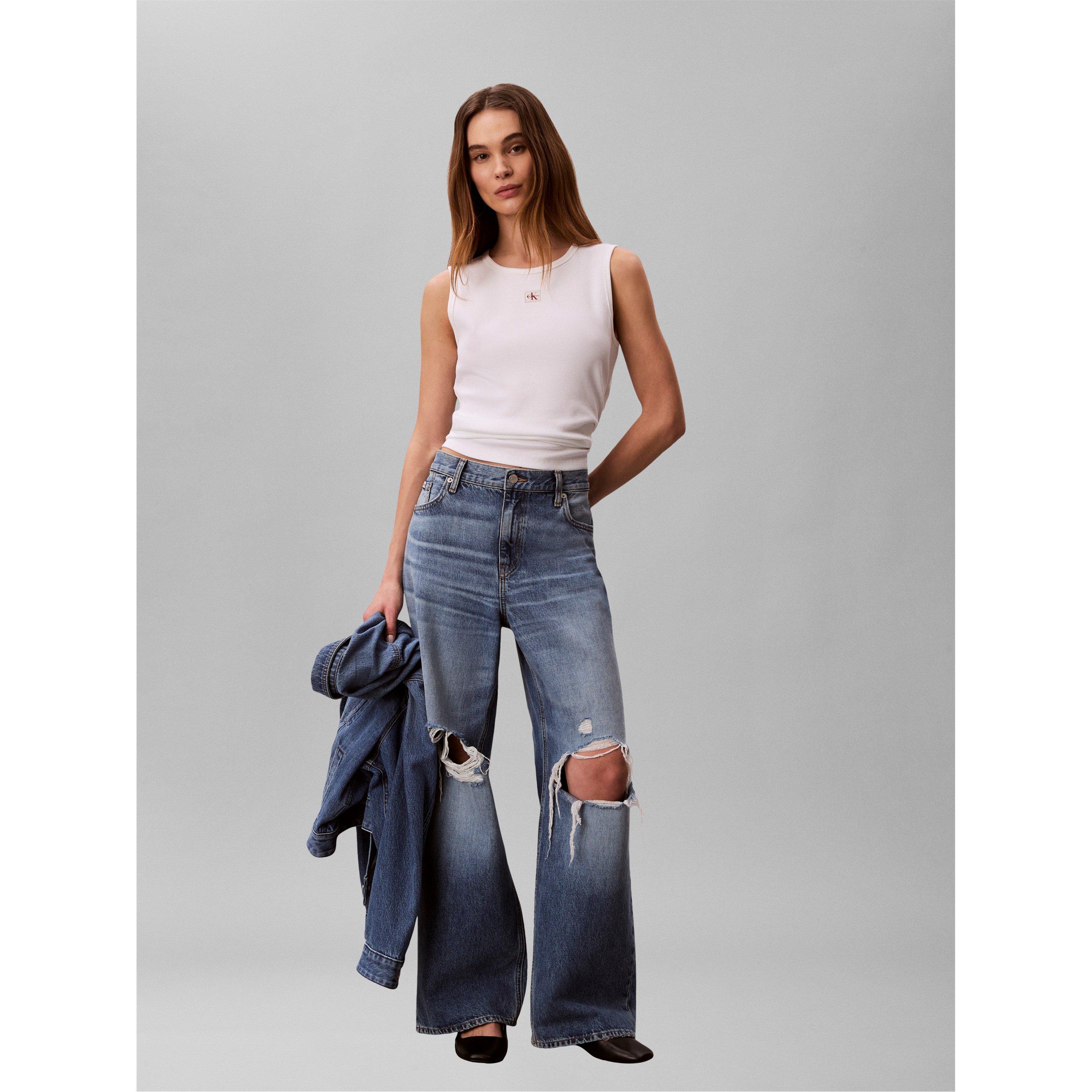 Sjajno bijelo - Calvin Klein Jeans - CKJ WL 2X2 Baby Vest Ld63 - 4