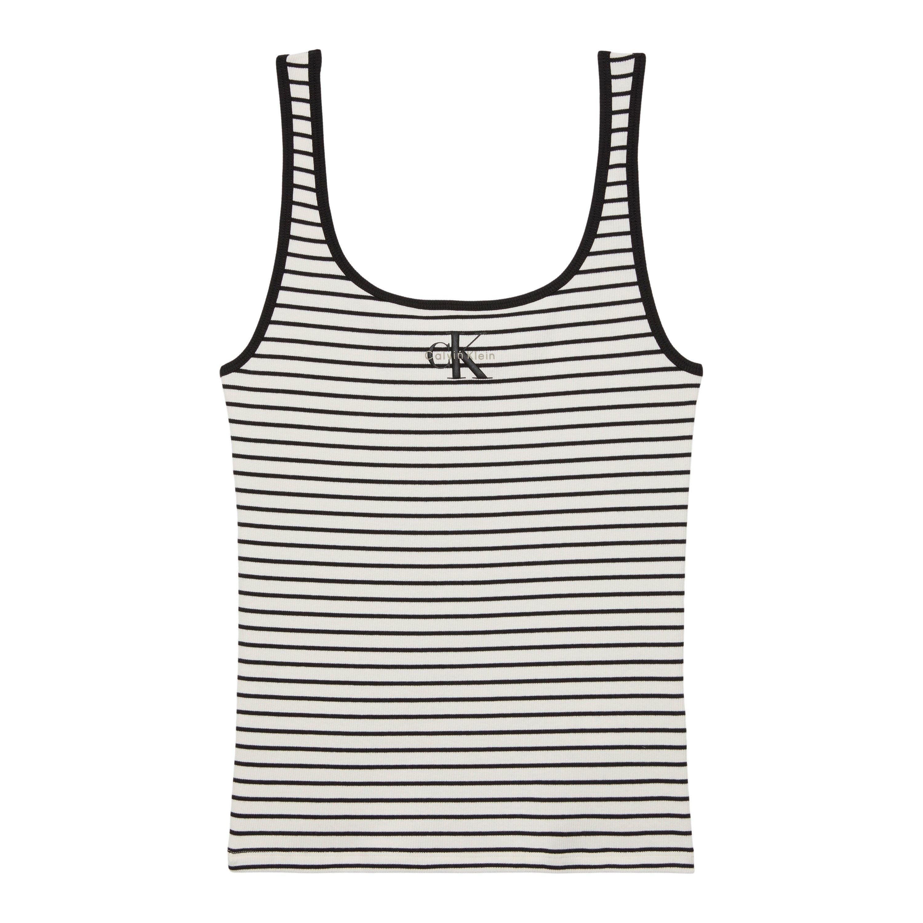 Calvin Klein Jeans Women's Tank Vest - Black Stripe - 12 (M)