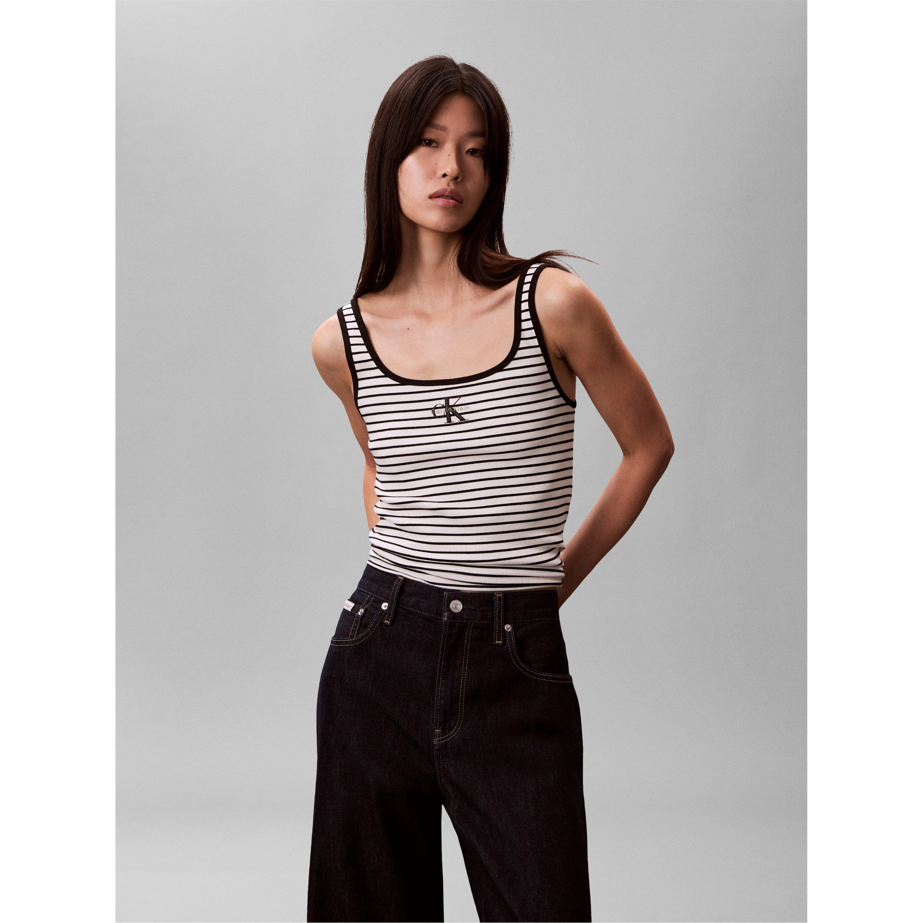Schwarzer Streifen - Calvin Klein Jeans - CKJ Scoop Neck Tank Ld63 - 2