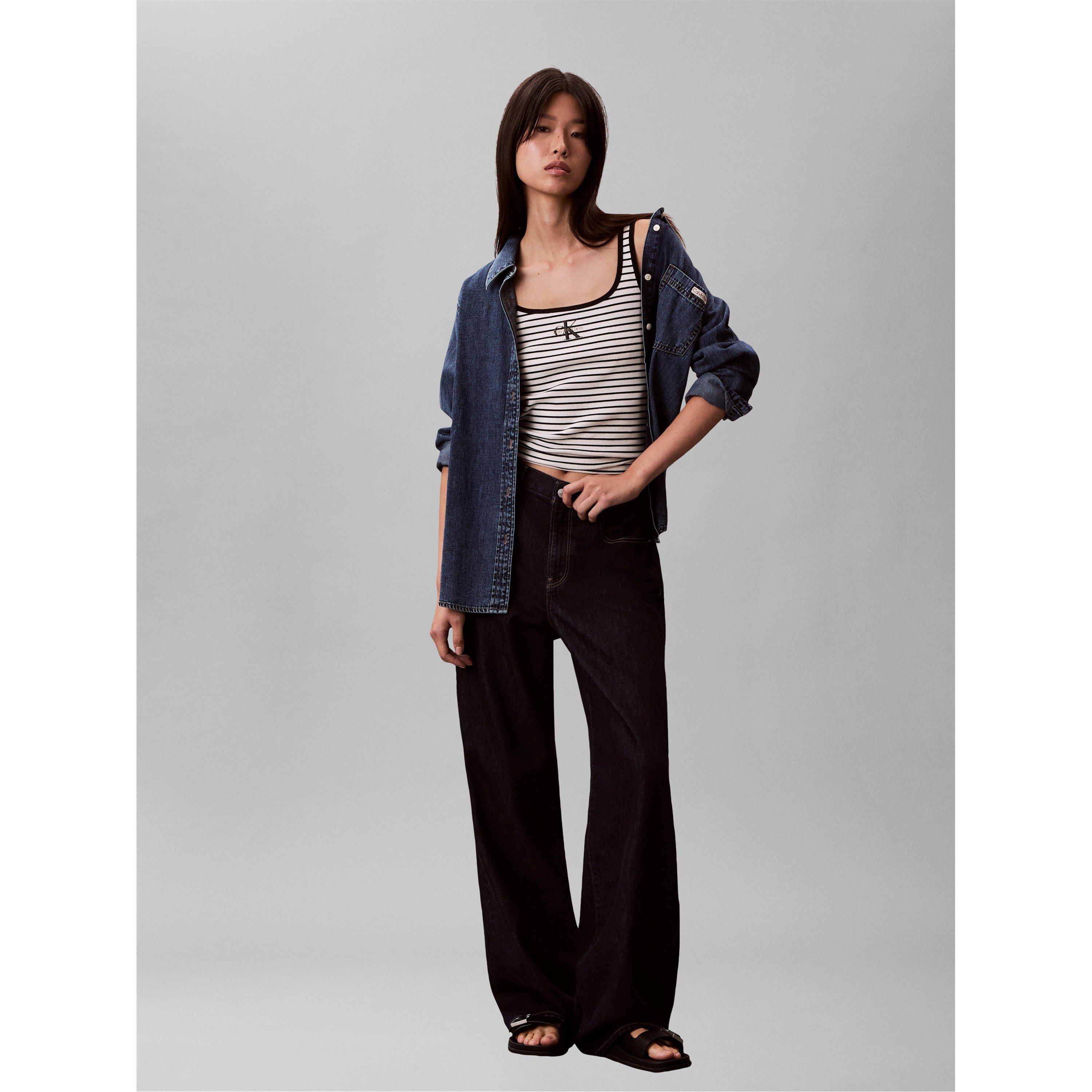 Schwarzer Streifen - Calvin Klein Jeans - CKJ Scoop Neck Tank Ld63 - 5