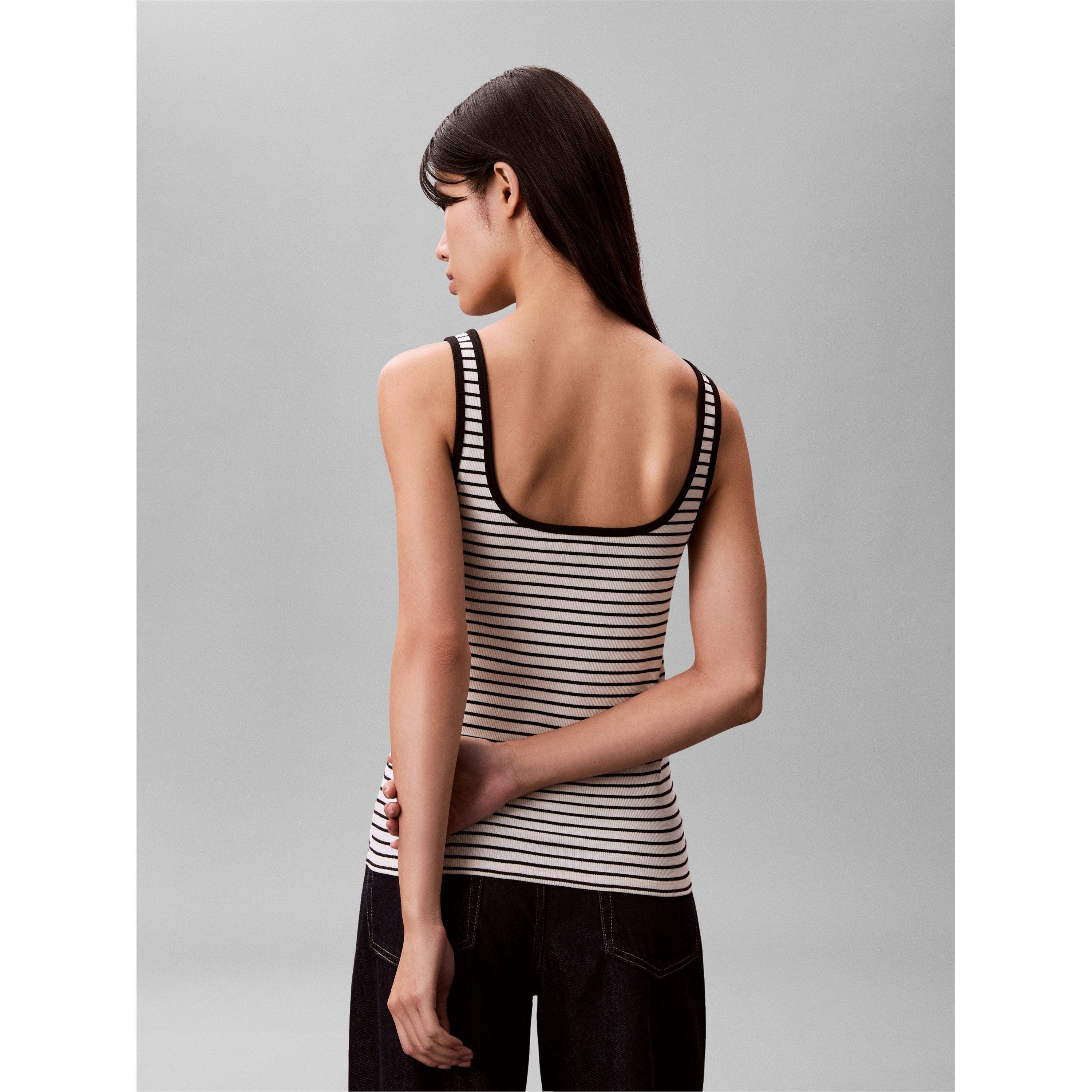 Schwarzer Streifen - Calvin Klein Jeans - CKJ Scoop Neck Tank Ld63 - 6