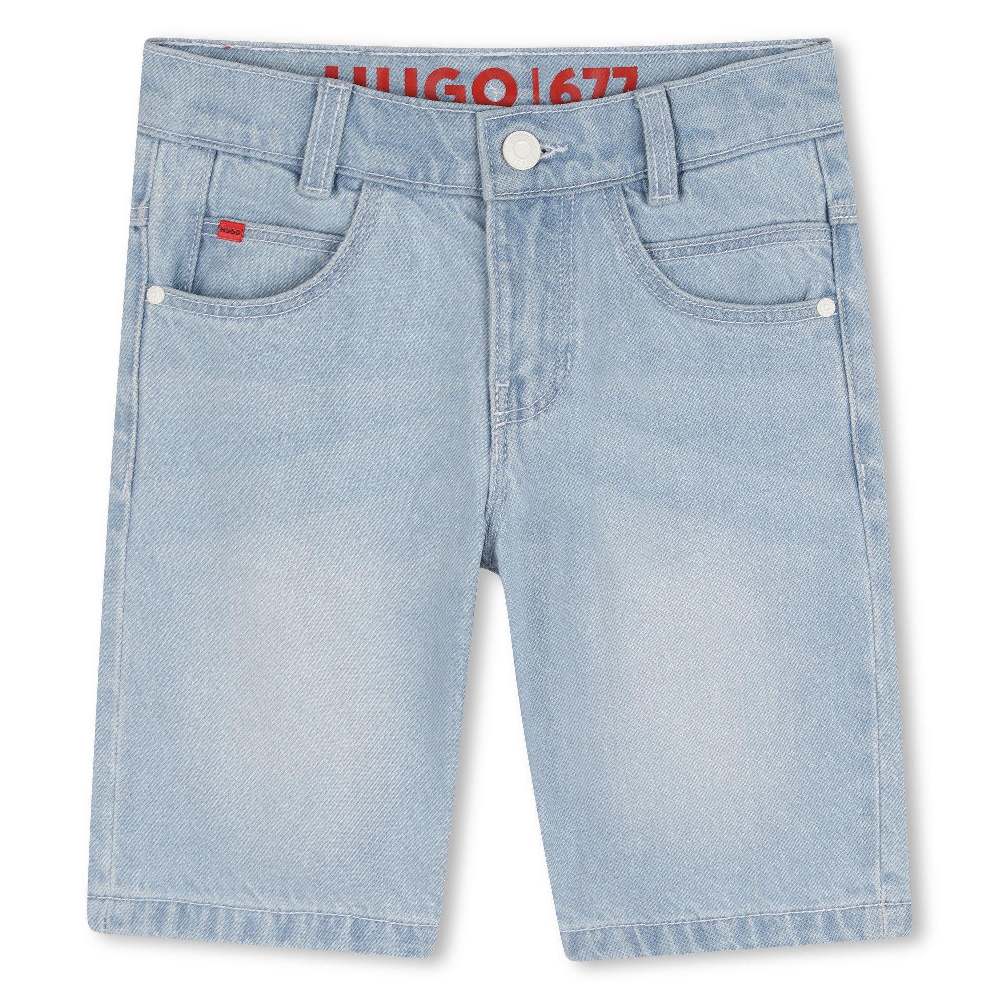 Hugo Boys Kids' Denim Shorts - Bleach Z74 - 14Y