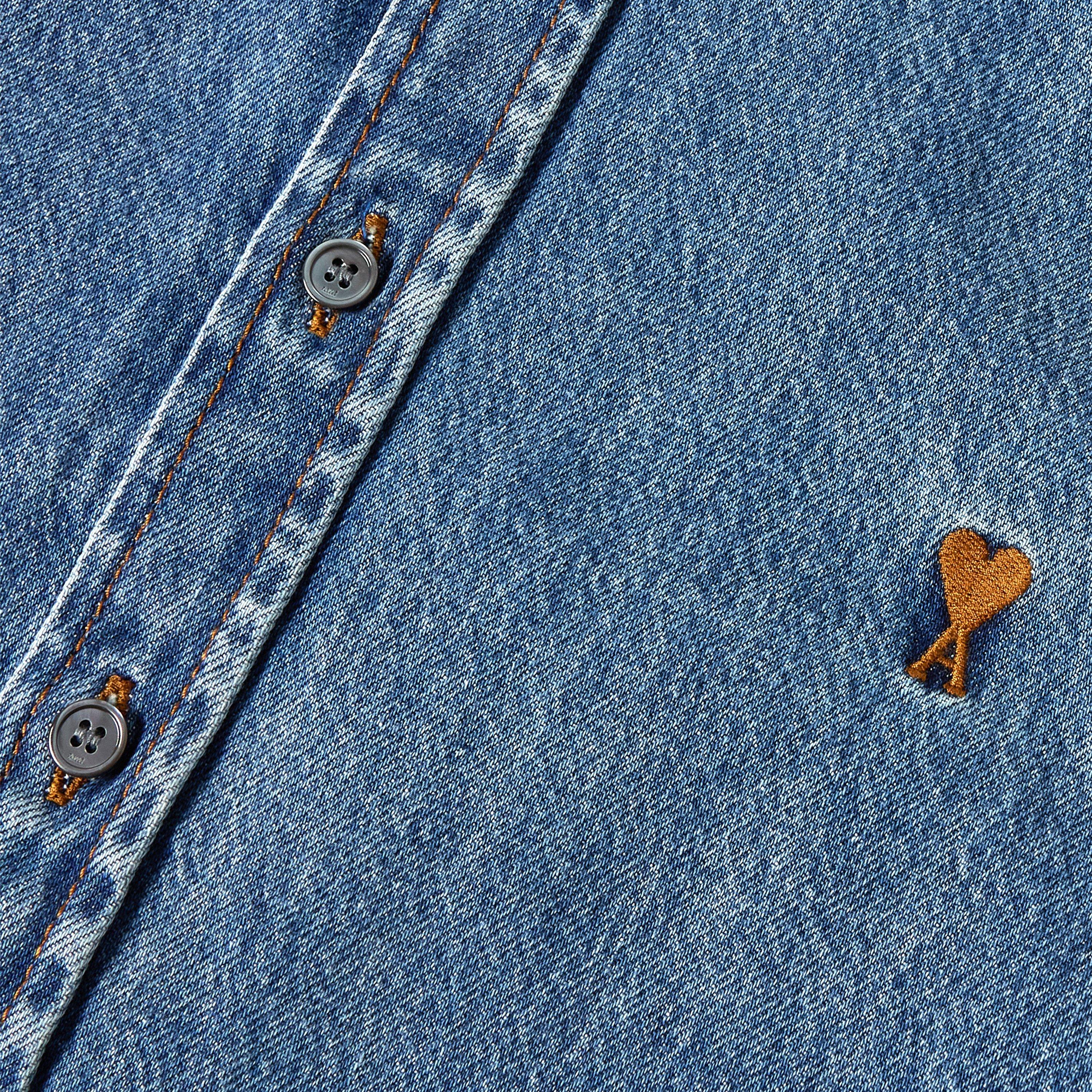 Blue Used - Ami Paris - Men's ADC Long Sleeve Denim Shirt - 3